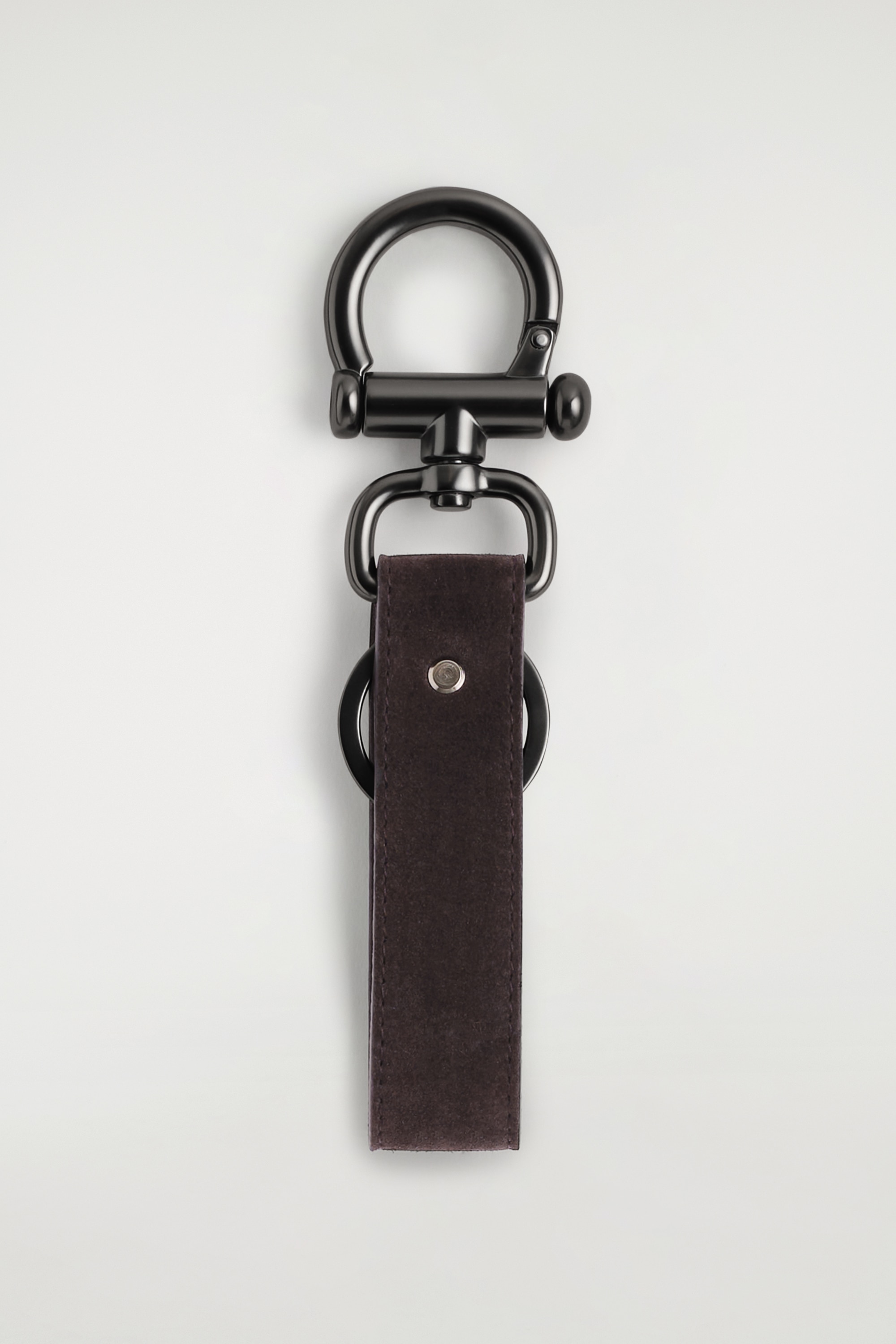 LEATHER KEYRING - BROWN/BLACK