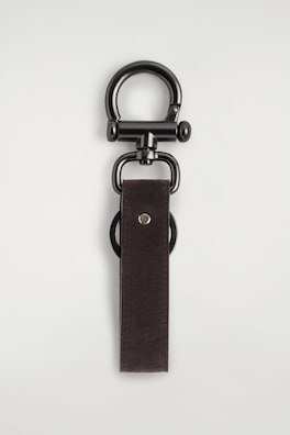 SUEDE KEYRING — BROWN 2