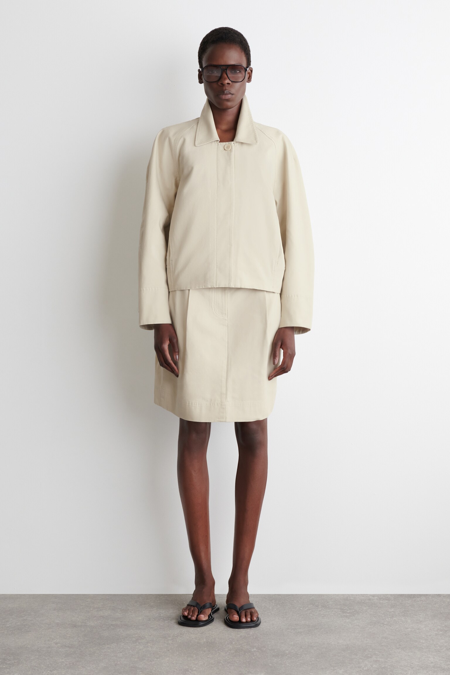 ABGERUNDETE BAUMWOLLJACKE - HELLES BEIGE - 5