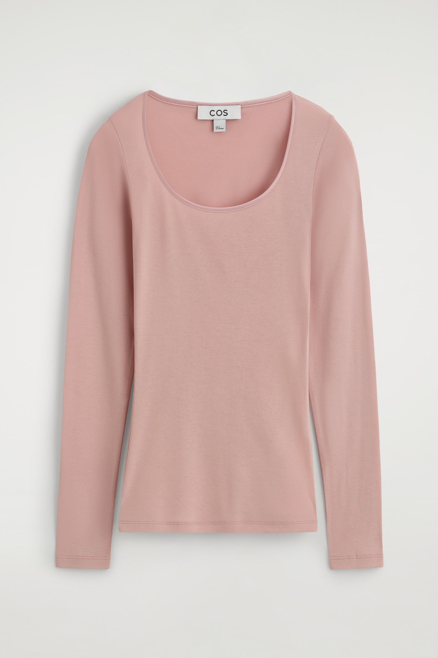 TOP A MANICHE LUNGHE IN JERSEY DI COTONE E RASO - ROSA/NERO - 2