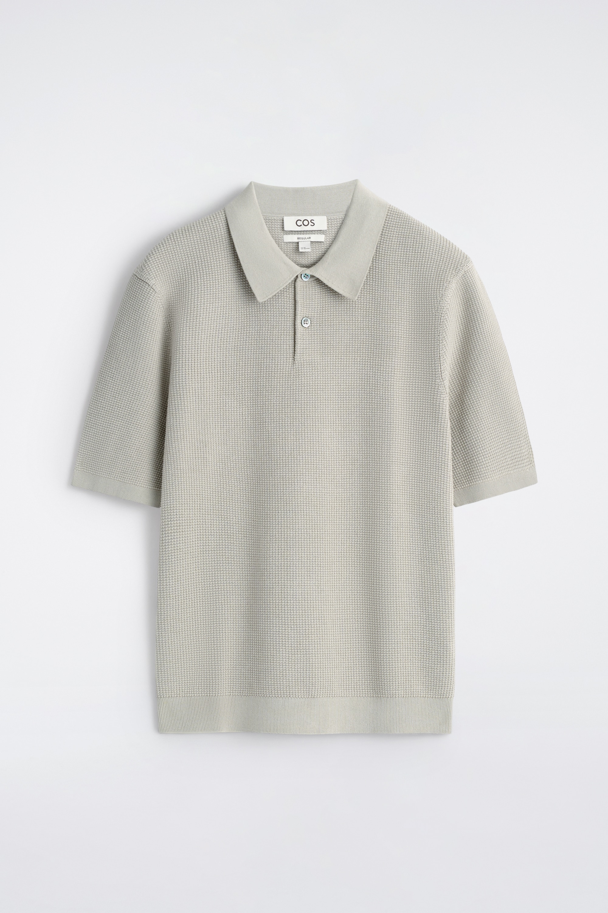 TRICOU POLO DIN BUMBAC CU TEXTURĂ WAFFLE - VERDE DESCHIS/NEGRU/BEJ ÎNCHIS