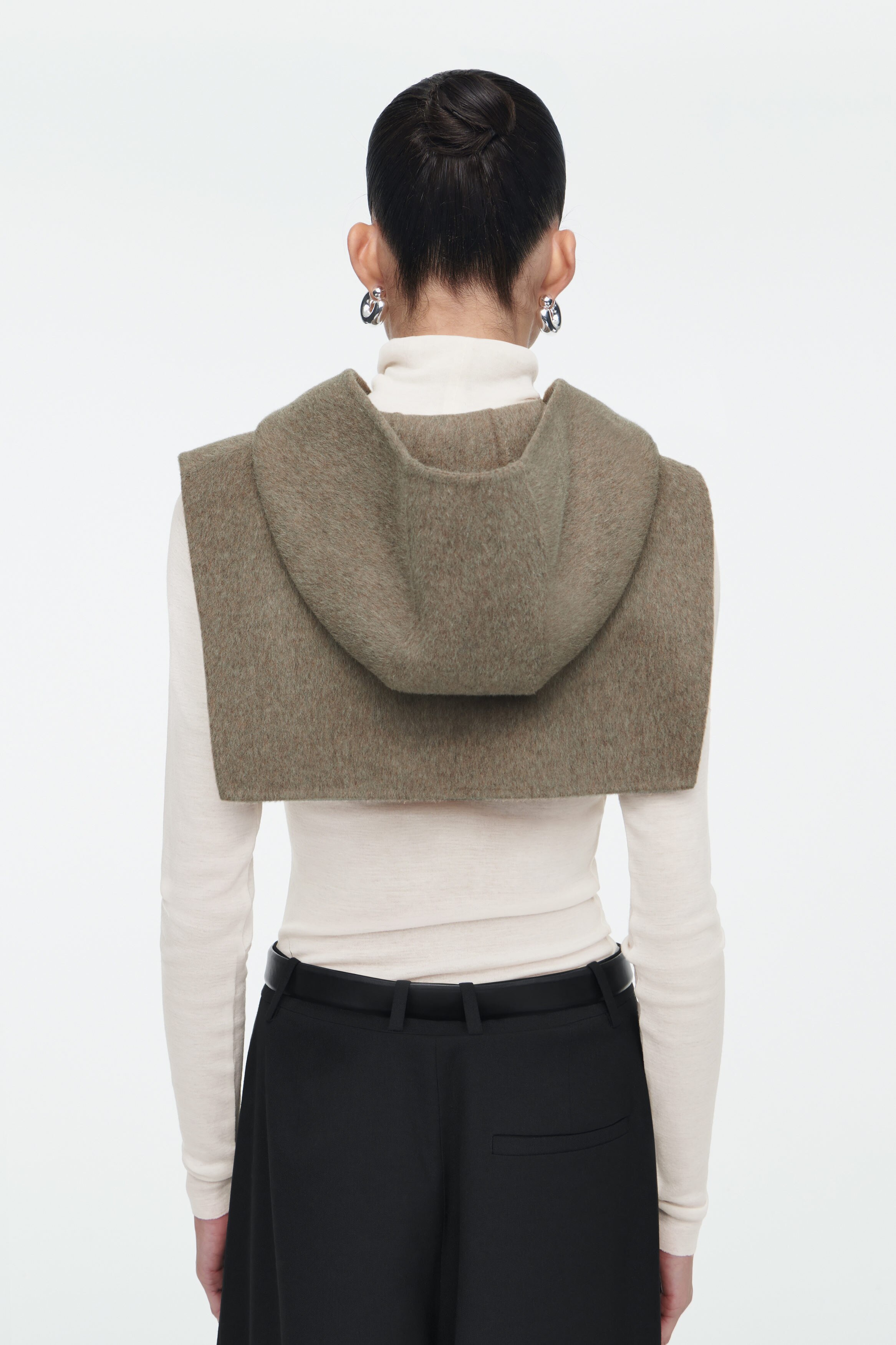 【IONSEOUL】Trimming Mohair Hood Layer Knit 5JH030 245-30 Red Embers Sweater by DROPS Design