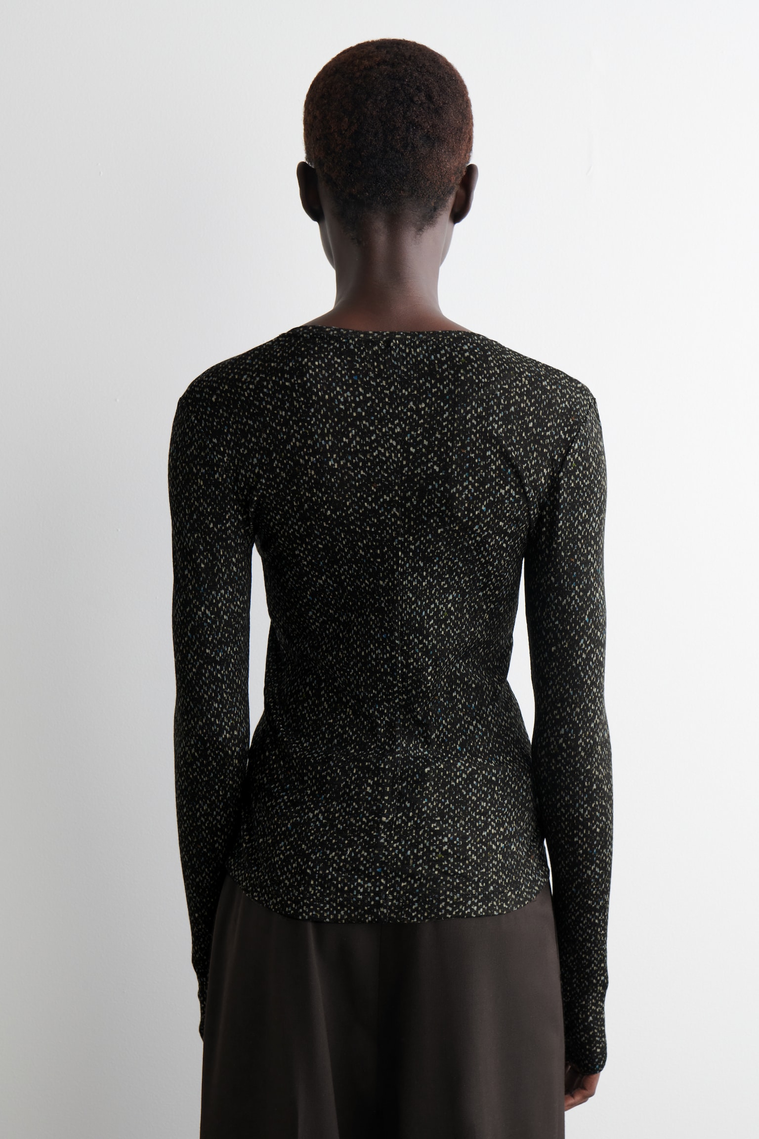 SLIM MERINO WOOL TOP - GREY / FLECKED/NAVY/CHARCOAL MÉLANGE/CAMEL MÉLANGE - 5