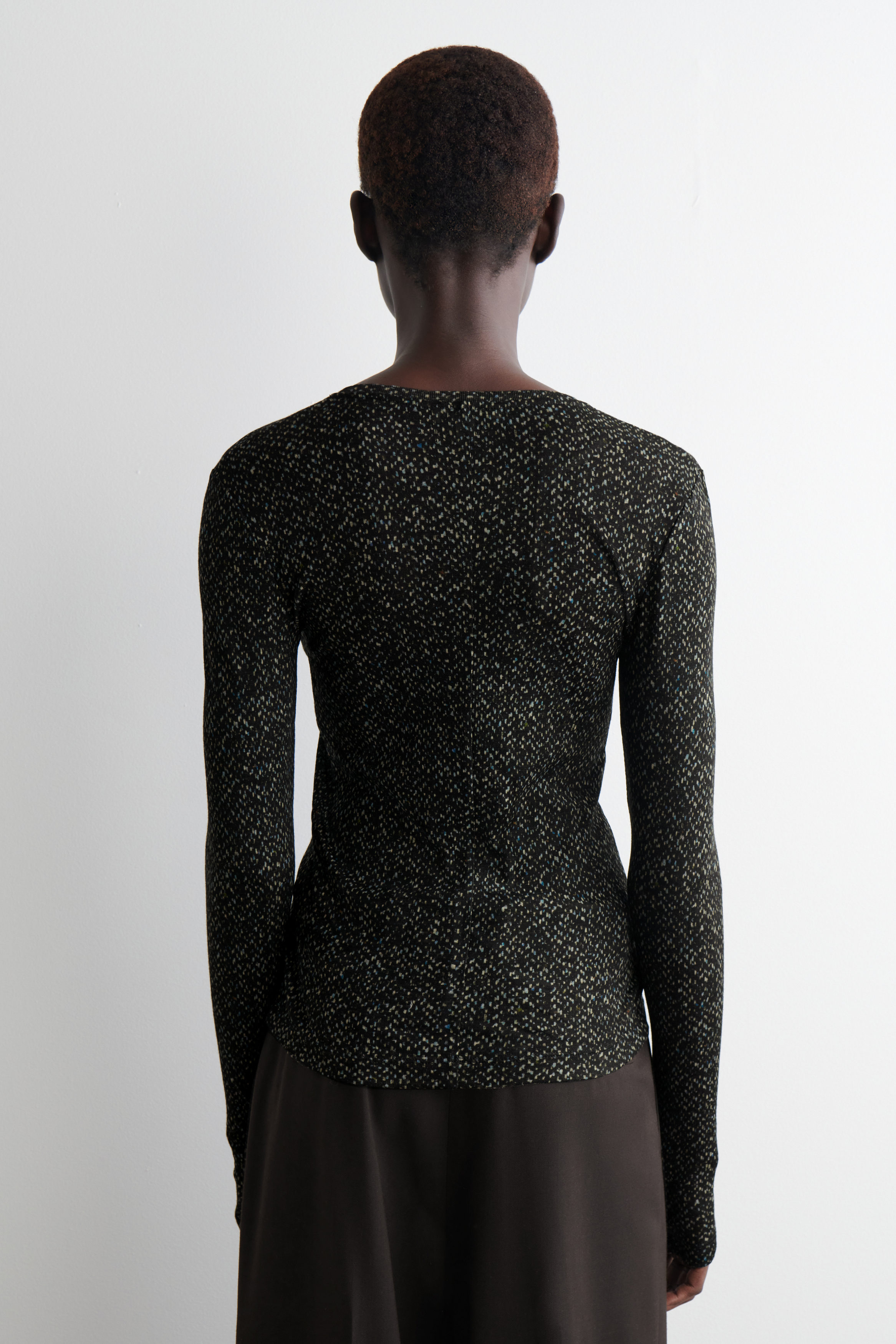 SLIM MERINO WOOL SWEATER - GRAY / FLECKED | COS