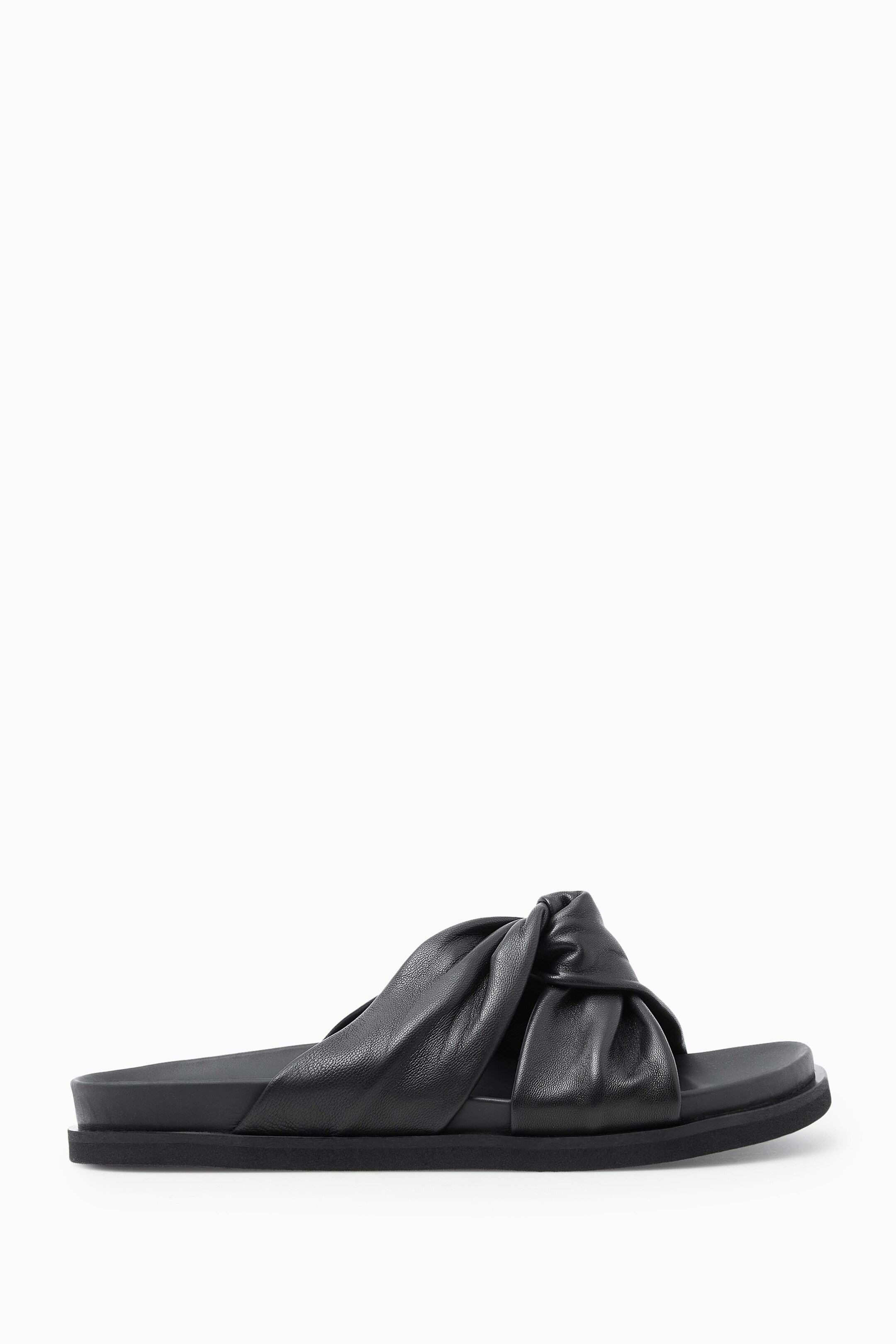 Ingrandisci l'immagine: CROSSOVER LEATHER SLIDES - BLACK - DONNA | H&M CH 1