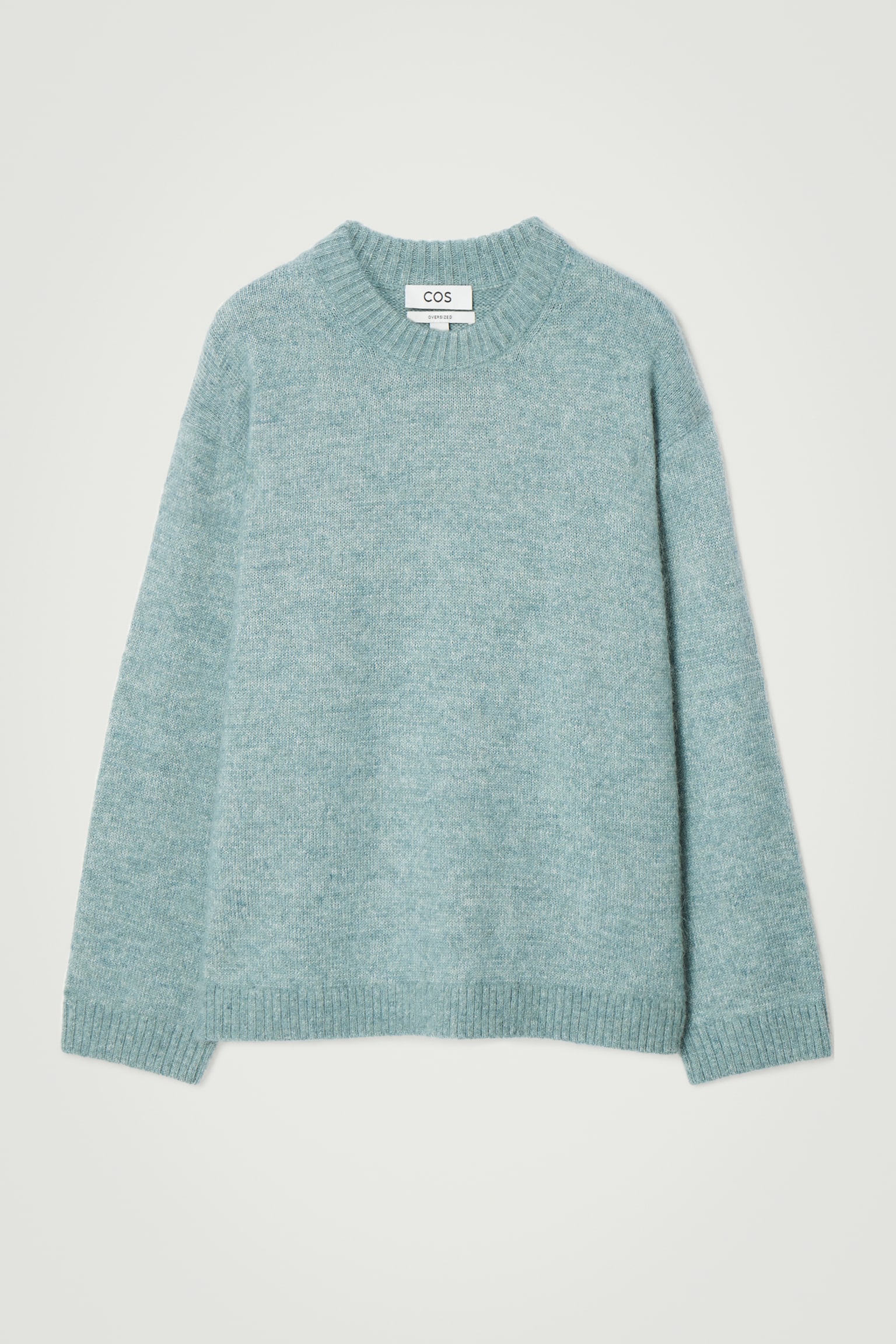 OVERSIZED ALPACA-BLEND JUMPER - BLUE MÉLANGE/BEIGE MÉLANGE