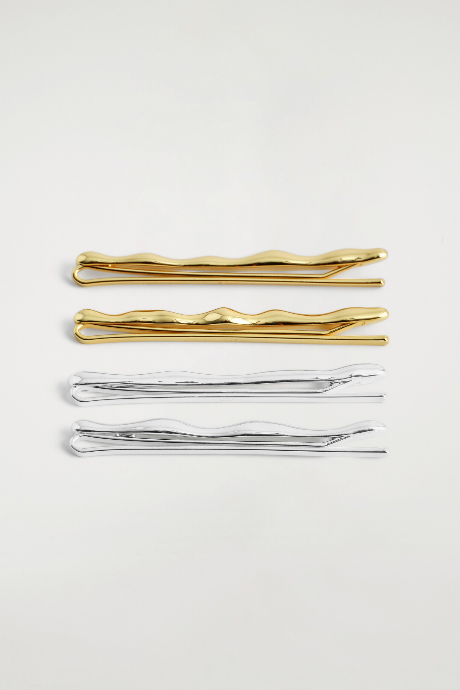 4-PACK MOLTEN HAIR SLIDES - OR / ARGENT - 4