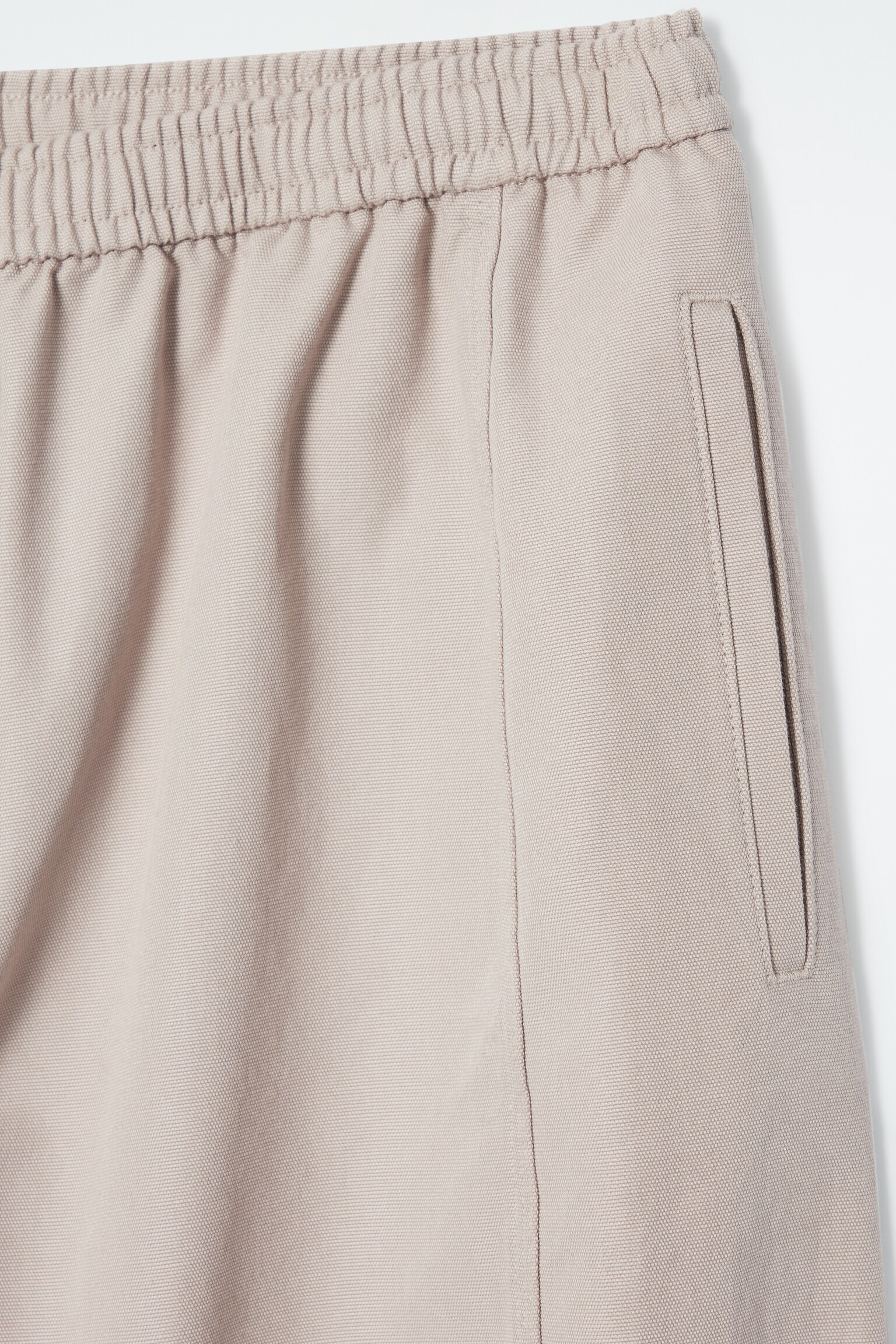 BARREL-LEG COTTON TROUSERS - BEIGE/WHITE/BLACK - 2