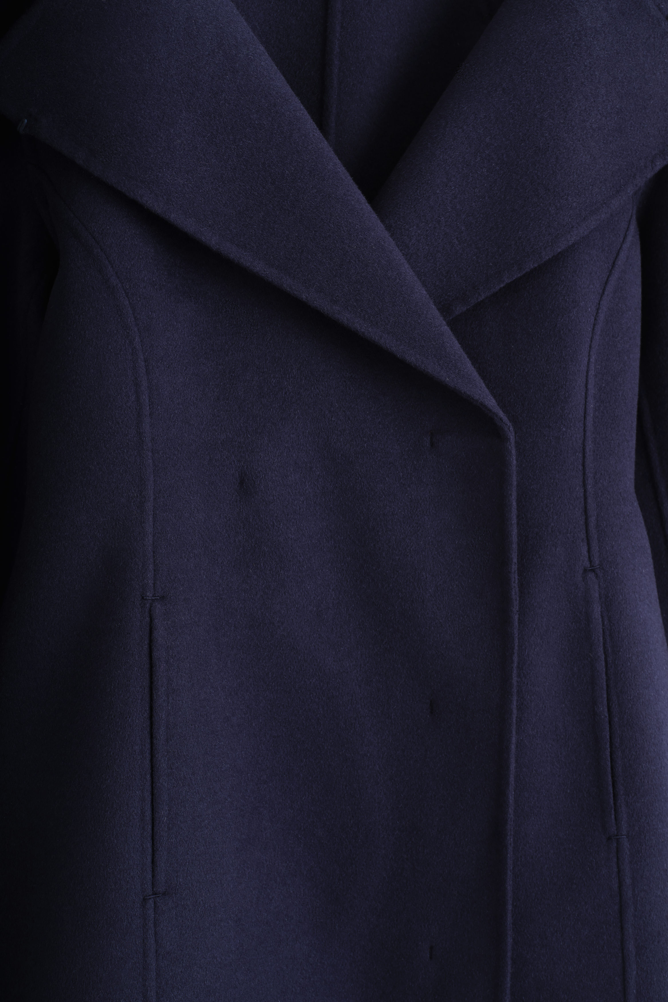 SCULPTED DOUBLE-FACED WOOL SHORT COAT - MIDNIGHT | COS