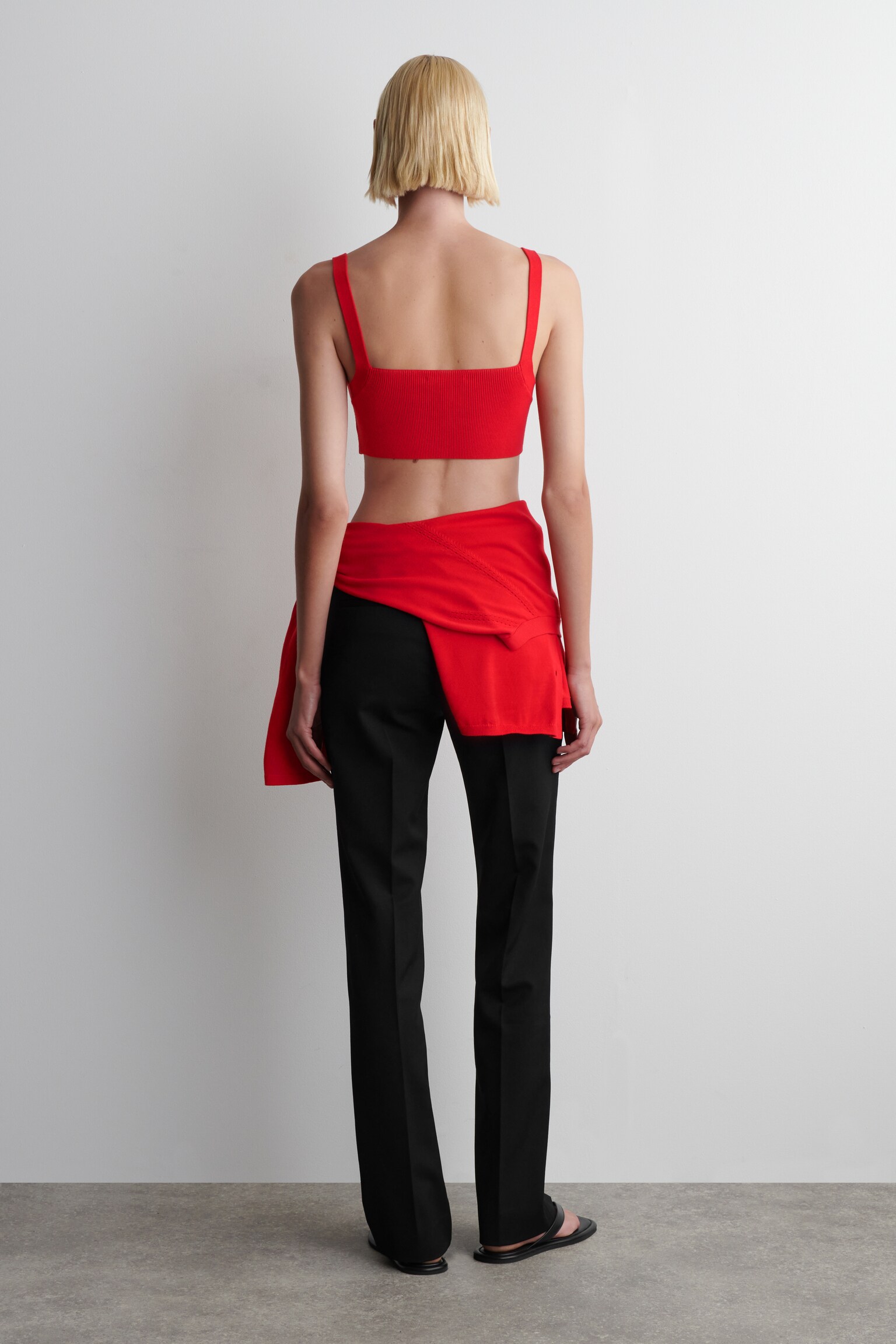 BRALETTE IN MAGLIA DI COTONE - ROSSO/BLU NAVY - 4
