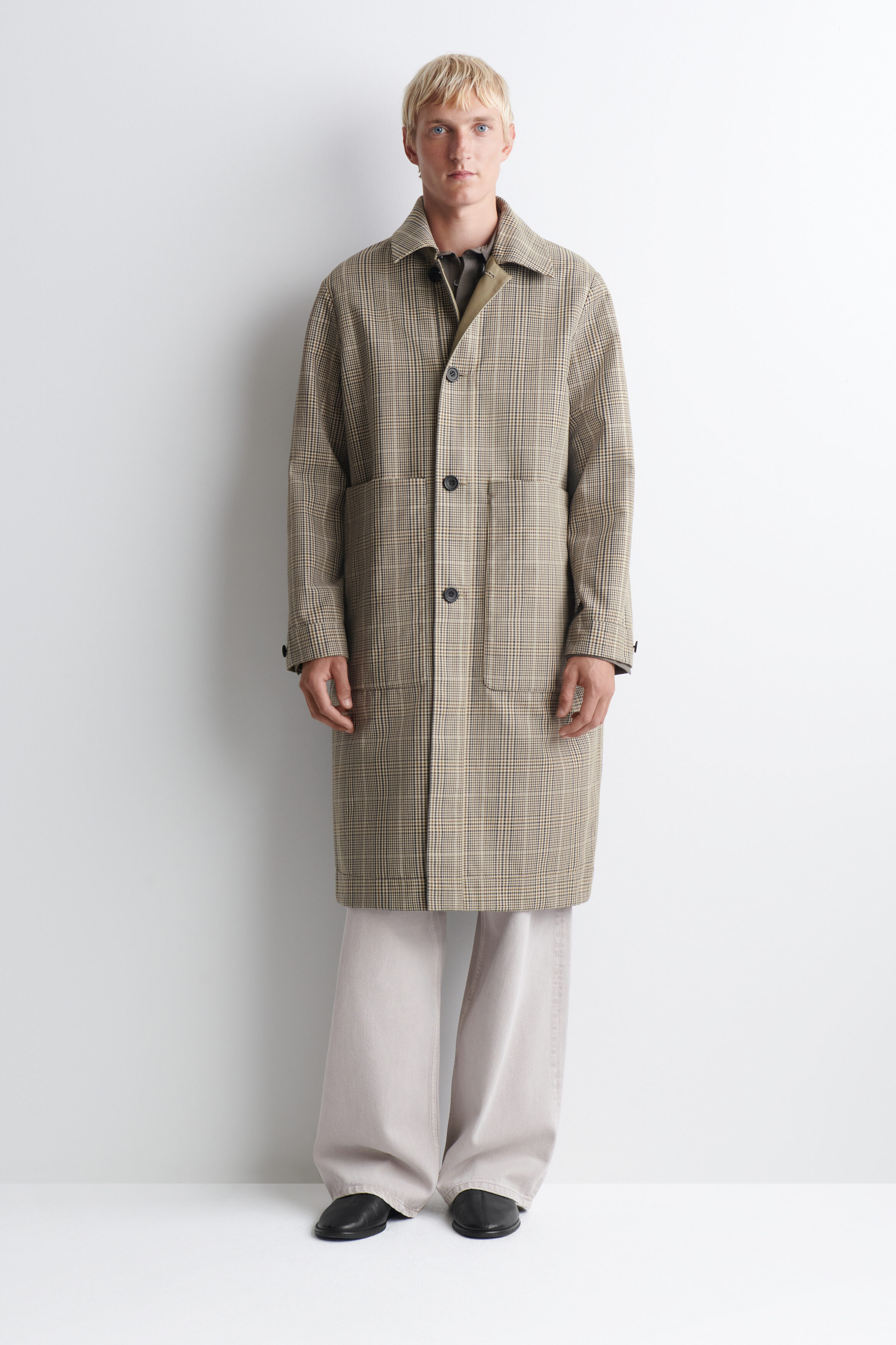 REVERSIBLE CHECKERED CAR COAT - BEIGE / CHECKED | COS US