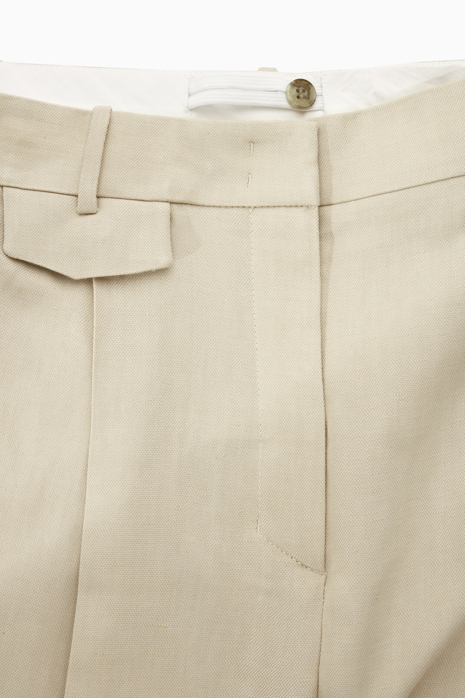 LOCKERE HOSE AUS LEINEN-MIX MIT WEITEM BEIN - BEIGE/PINK - 2