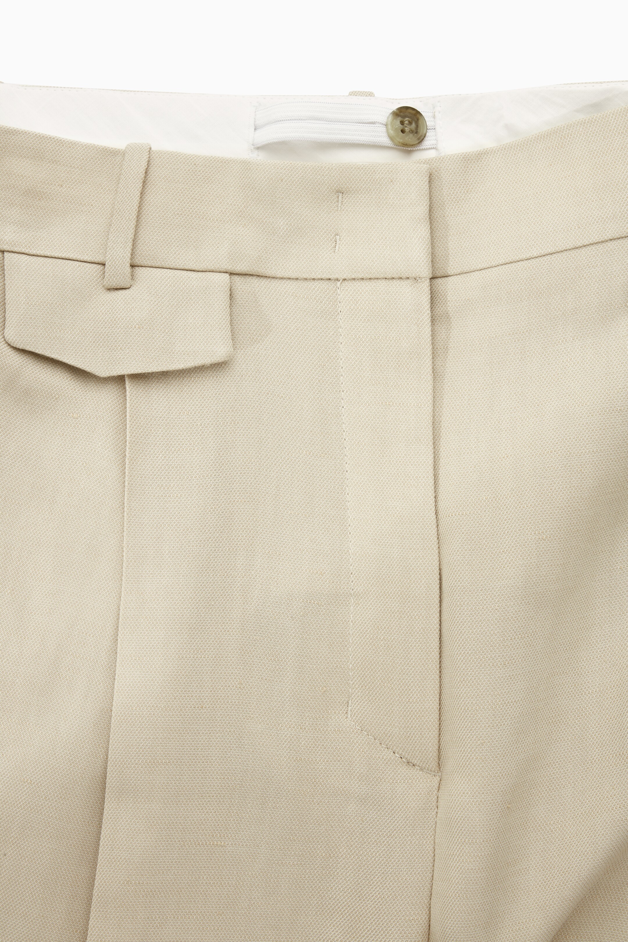 Ingrandisci l'immagine: RELAXED LINEN-BLEND WIDE-LEG TROUSERS - BEIGE - DONNA | H&M CH 2