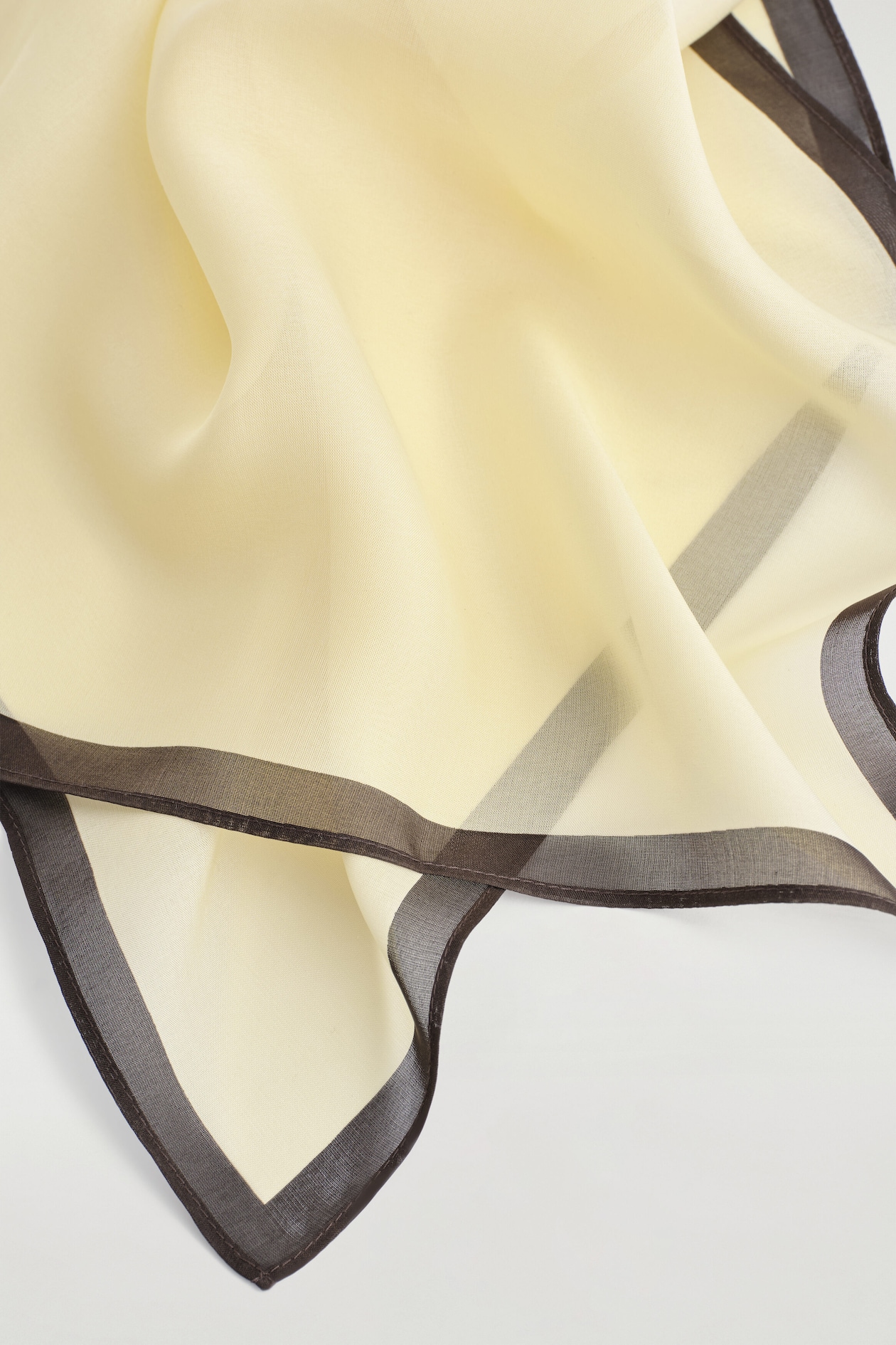 SILK-ORGANZA SCARF — BUTTER / BROWN