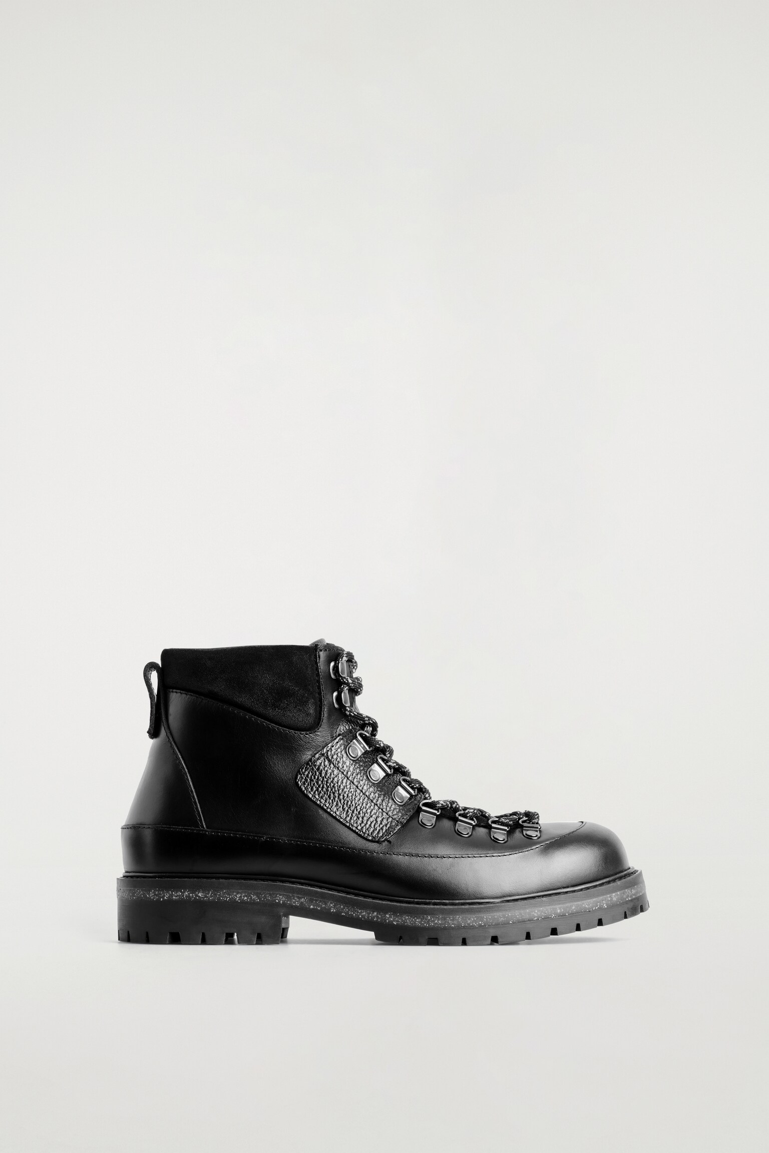 BOTTINES D'INSPIRATION RANDONNÉE EN CUIR - NOIR/BRUN - 2