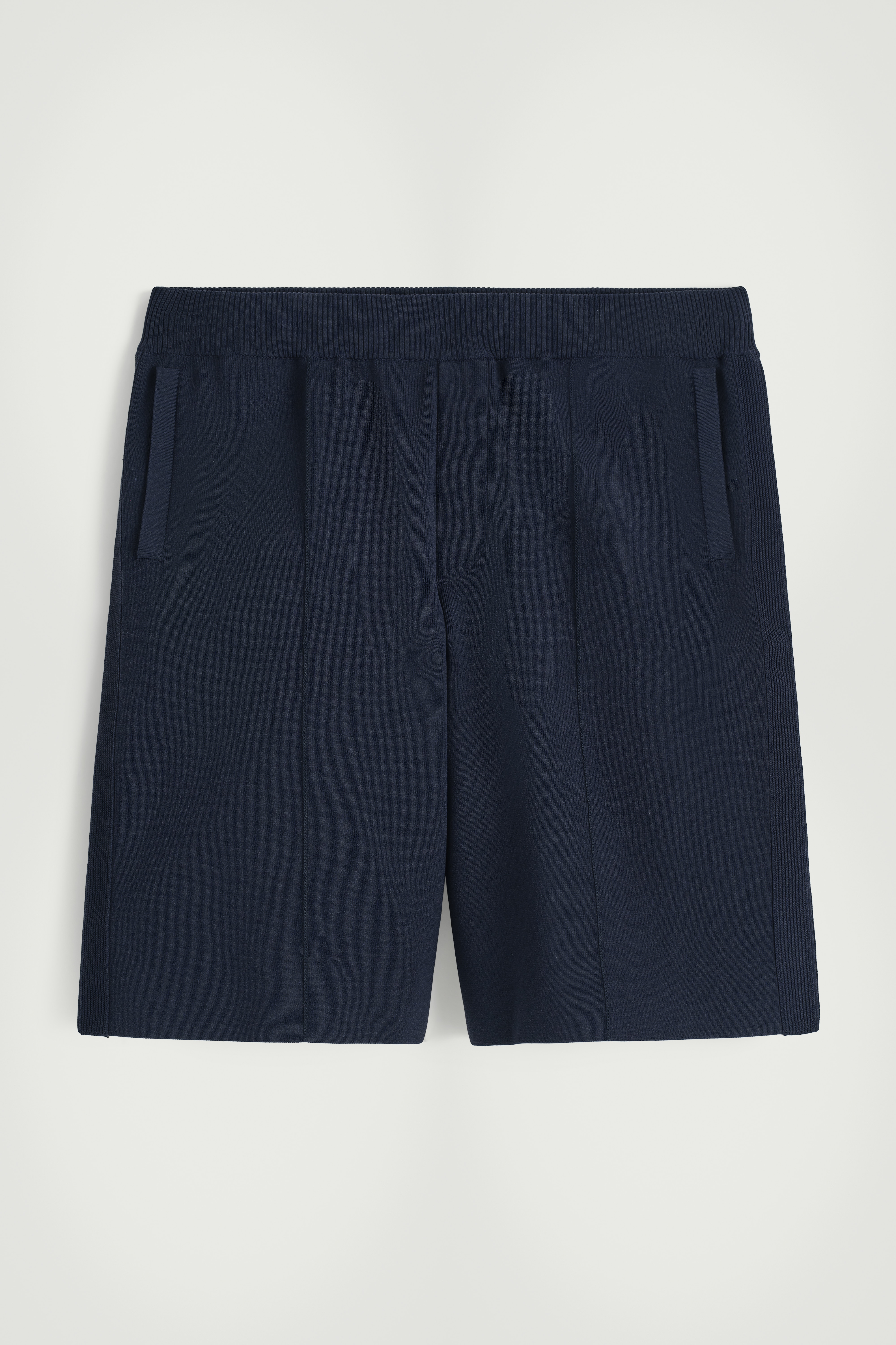 ELASTICATED KNITTED SHORTS - NAVY