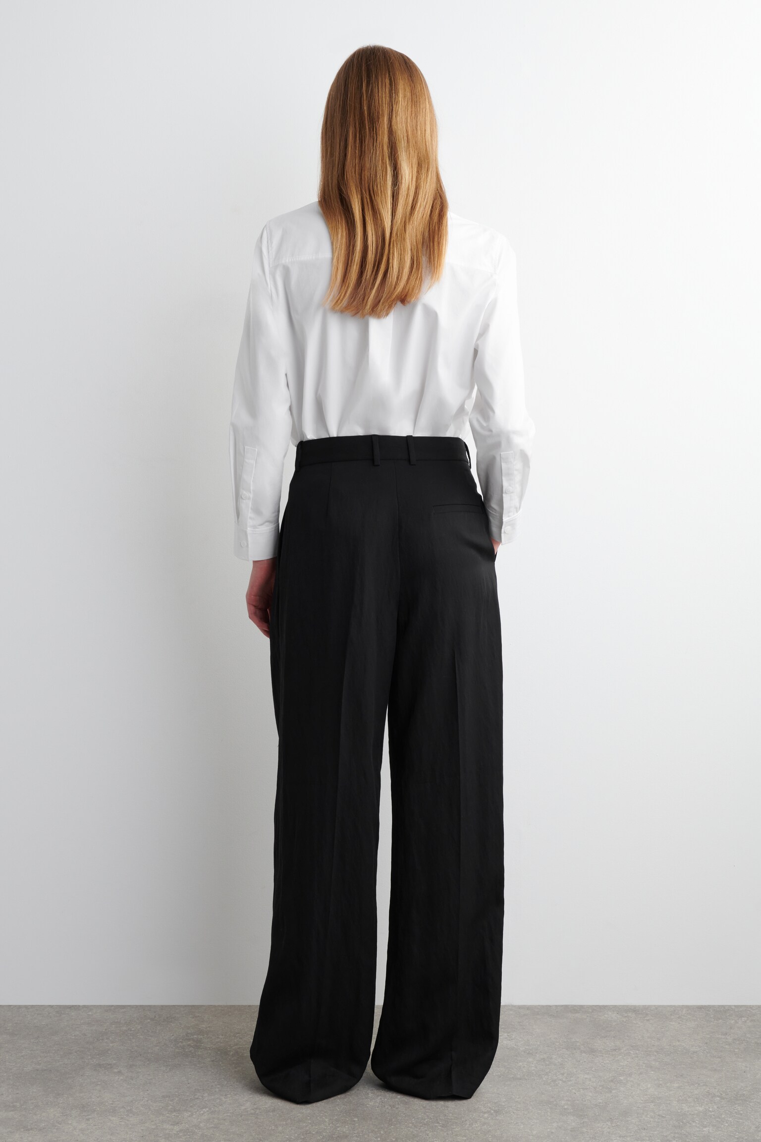 RELAXED FLUID WIDE-LEG TROUSERS - BLACK/BURGUNDY/LIGHT PINK - 6