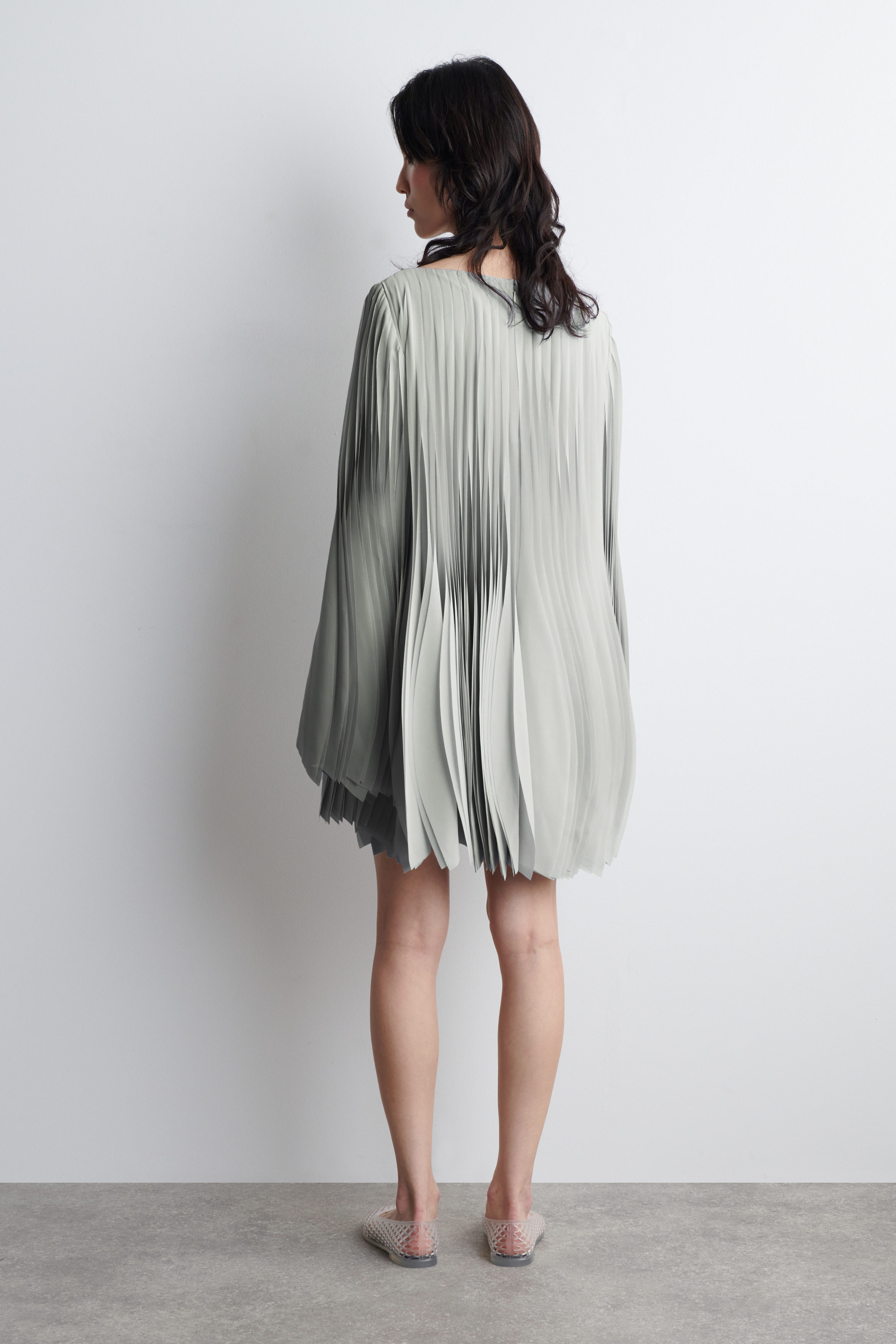 ワンピース ETMON Sheer Frill Slip Mini Dress, Light Grey 13-2-25-Ming9563SQ__46493.