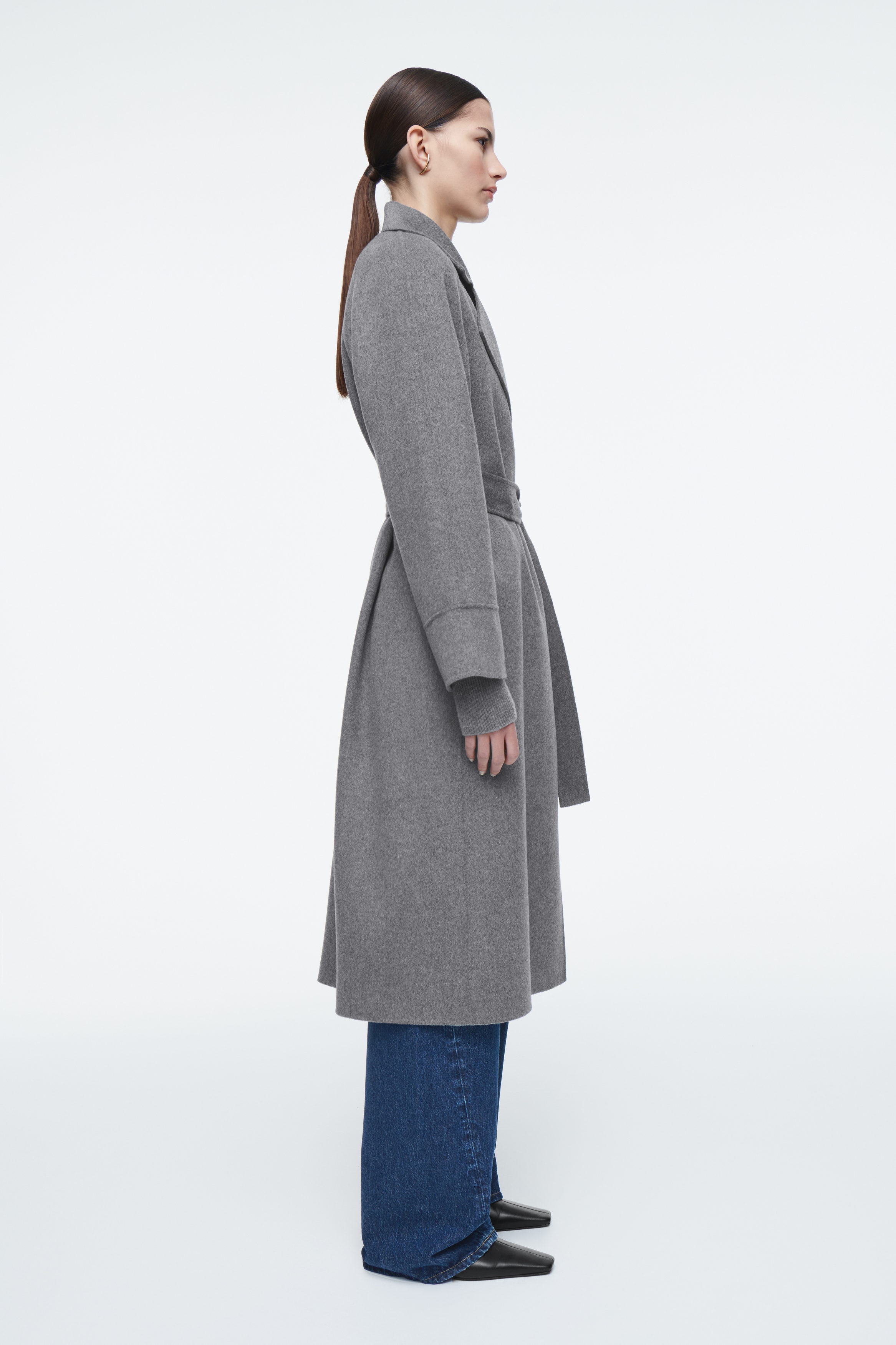 かじまりさん 新品タグ付き Belted Chester coat グレー RARE ZARA GREY GRAPHITE LONG WOOL BELTED COAT JACKET SIZE