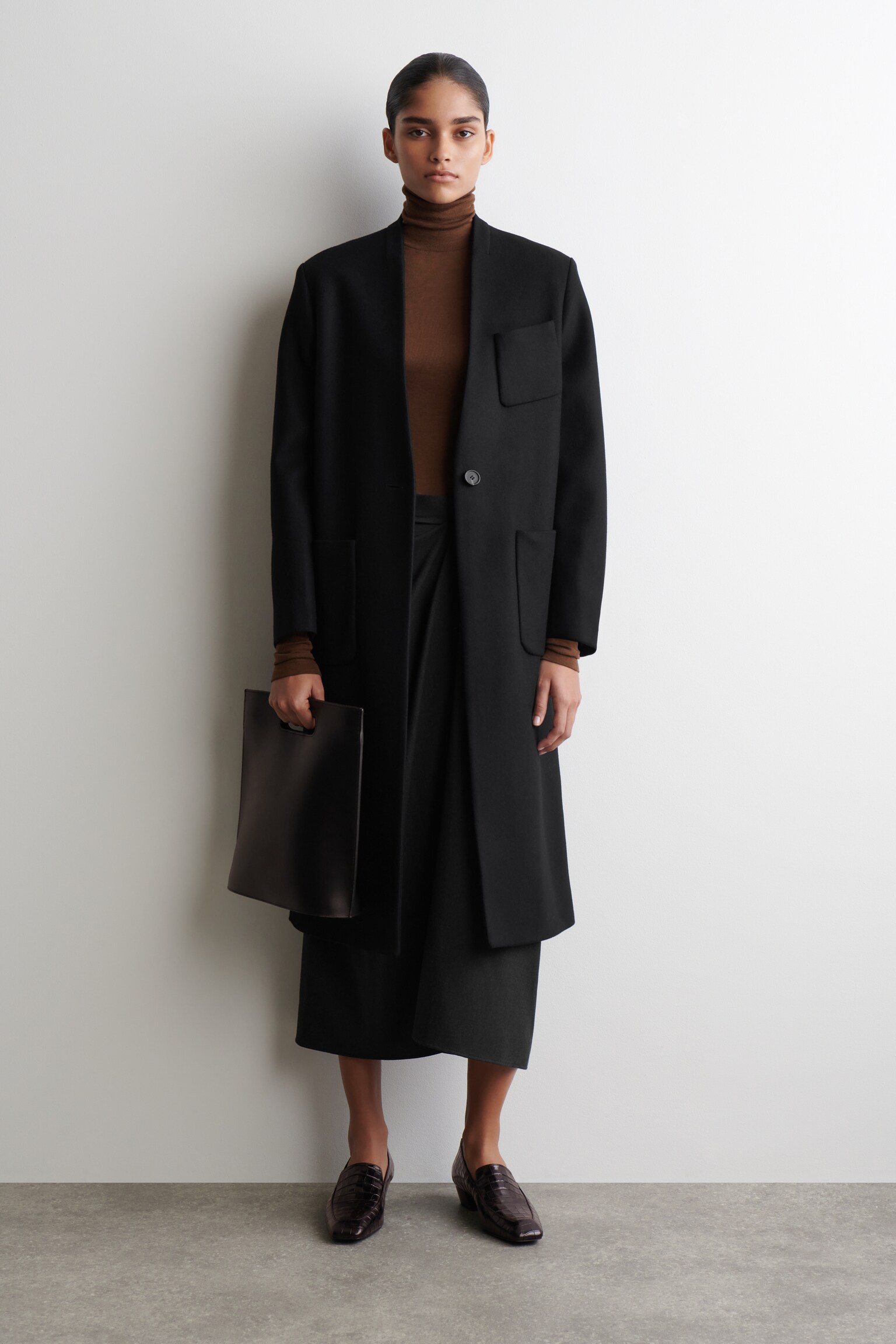 HAUT À COL ROULÉ EN LAINE MÉRINOS - BRUN/BLEU / CARREAUX/BEIGE / CARREAUX/GRIS FONCÉ CHINÉ/NAVY/BRUN FONCÉ/BEIGE CLAIR CHINÉ/BLEU CIEL/BORDEAUX CHINÉ/VERT FONCÉ CHINÉ - 7