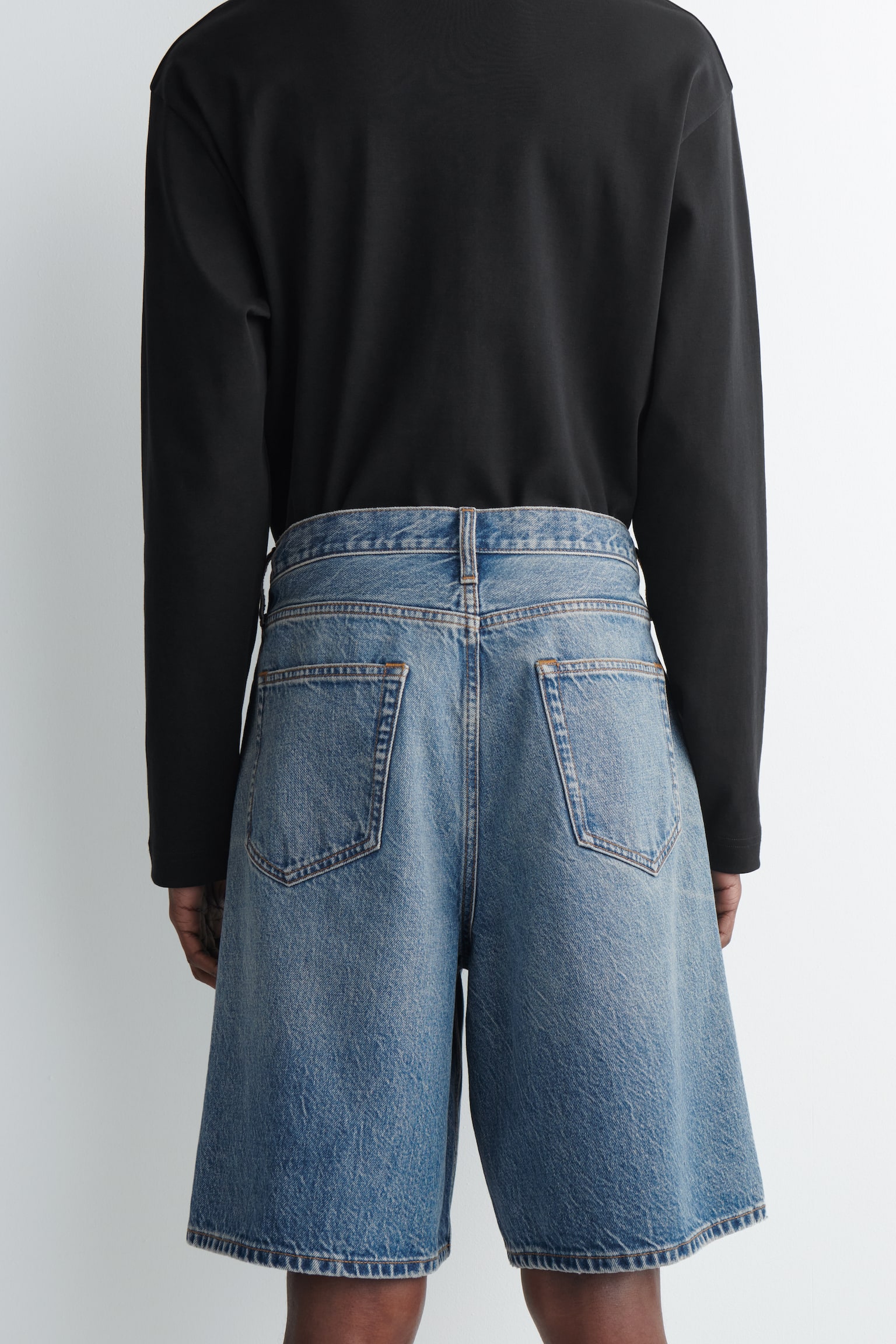 RIDER - BERMUDAS VAQUERAS RELAXED FIT - AZUL/NEGRO DESTEÑIDO - 3