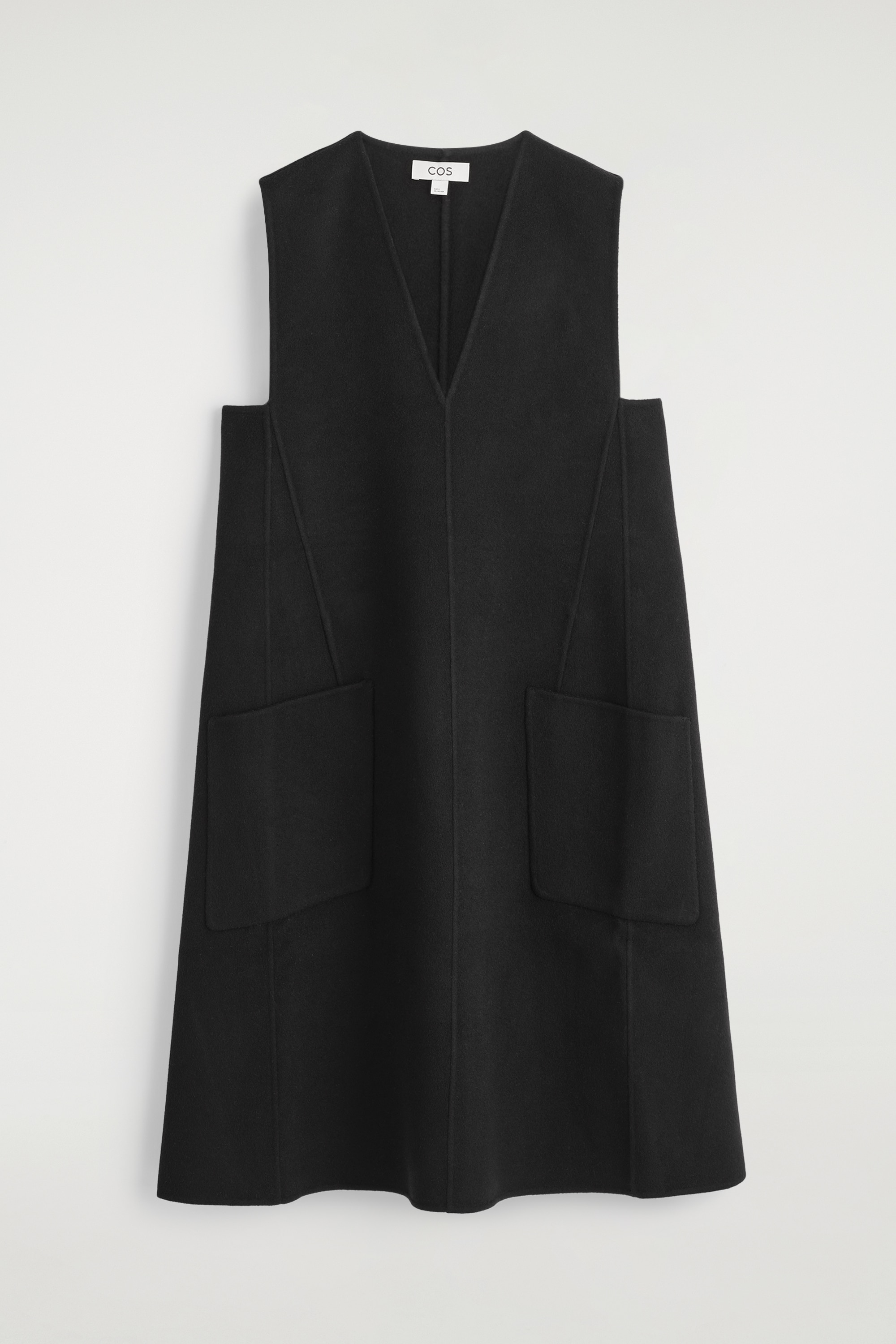 ROBE EN LAINE MÉRINOS DOUBLE FACE - NOIR