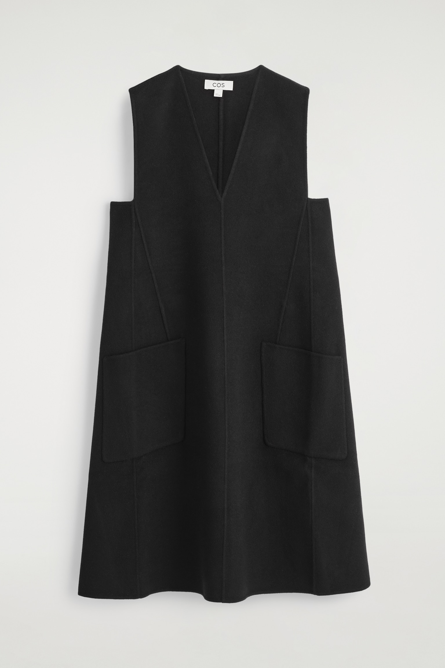ROBE EN LAINE MÉRINOS DOUBLE FACE - NOIR - 2