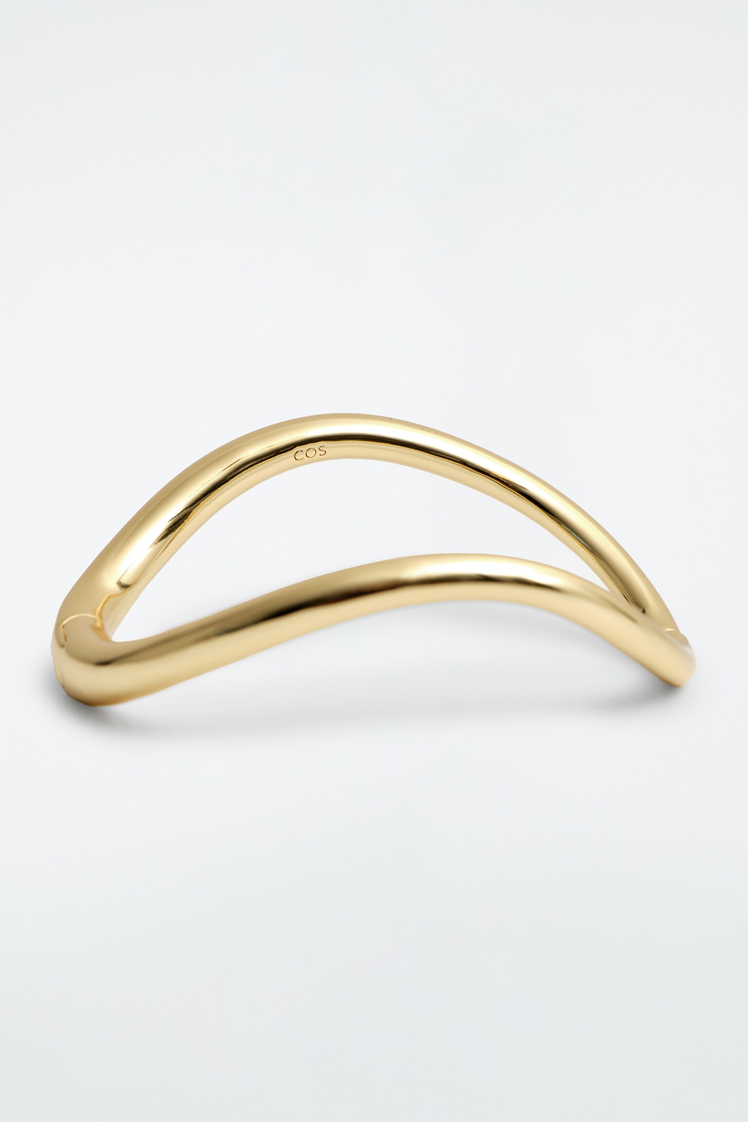 CURVED HINGED BANGLE - GOLD/SILVER - 2