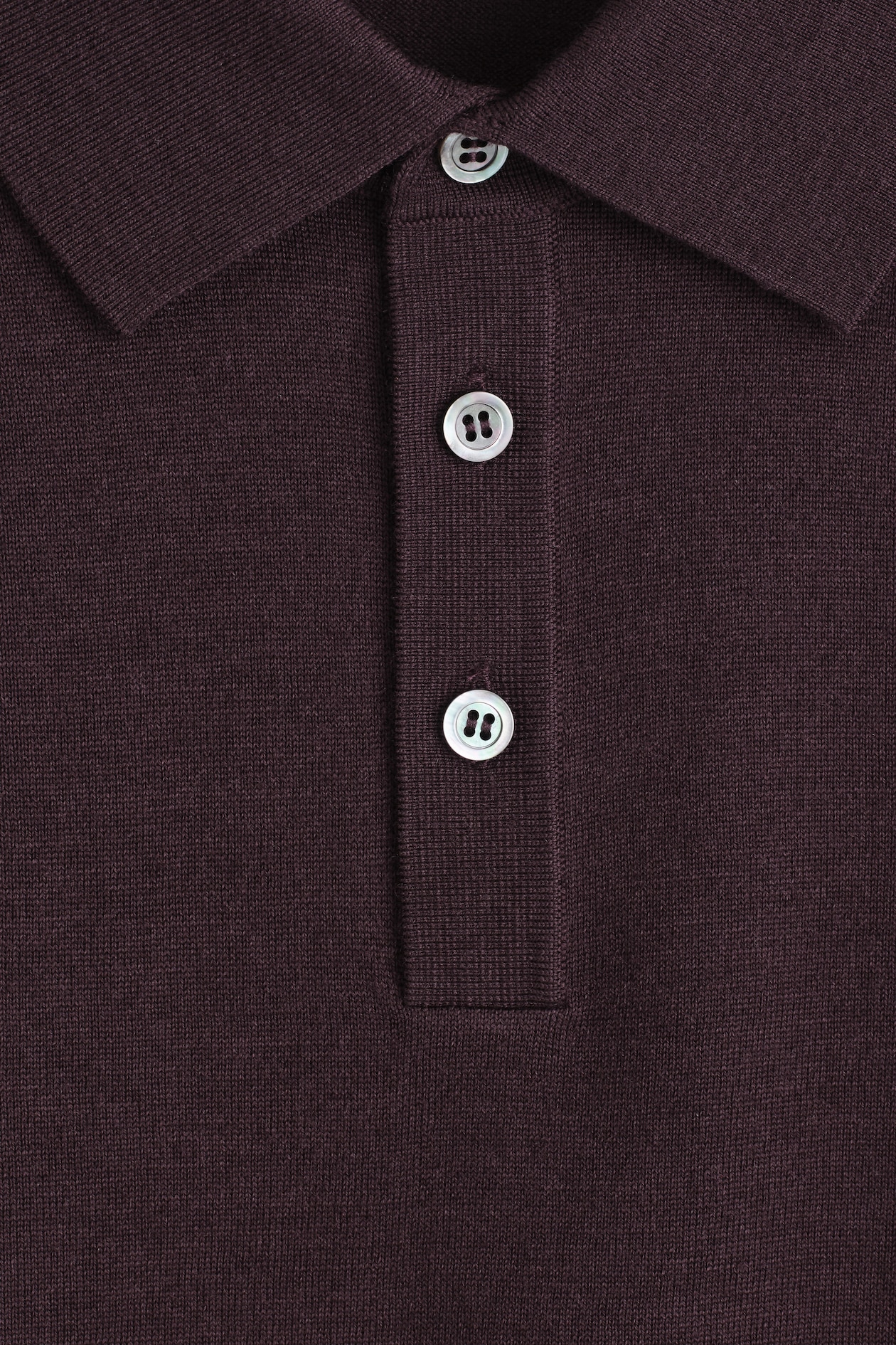 SLIM MERINO WOOL POLO SHIRT — BURGUNDY