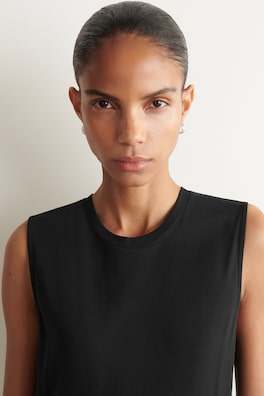 SCULPTURAL COTTON-JERSEY MIDI DRESS — BLACK 4