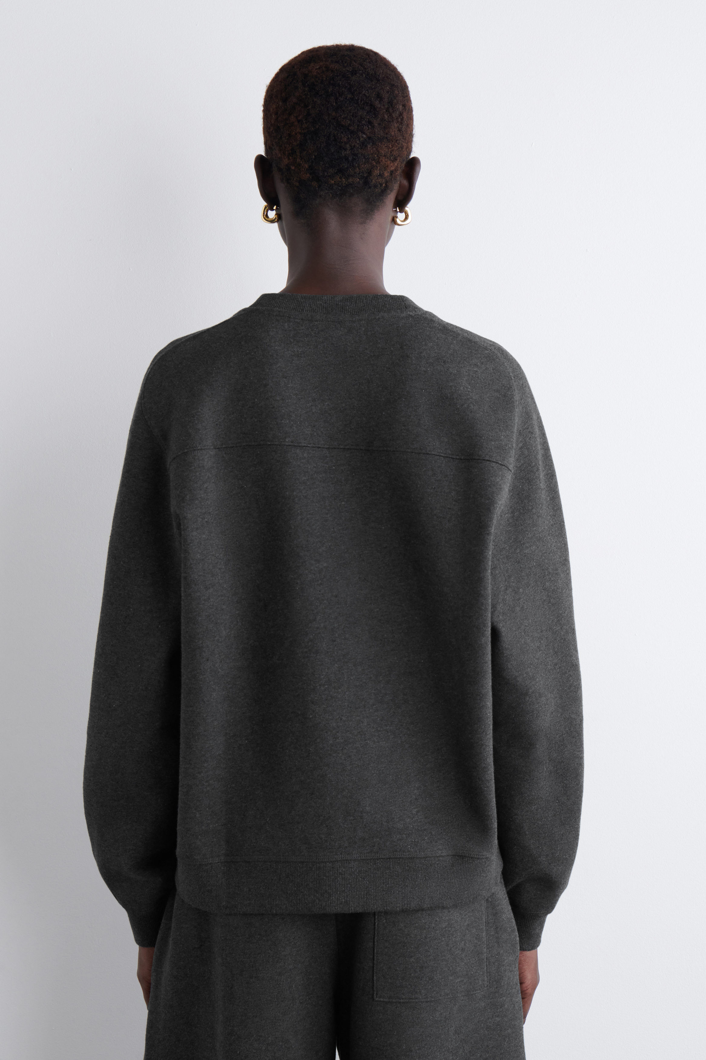 スウェット・トレーナー DARK GREY COTTON SWEATSHIRT COTTON SWEATSHIRT - DARK-GRAY MÉLANGE | COS
