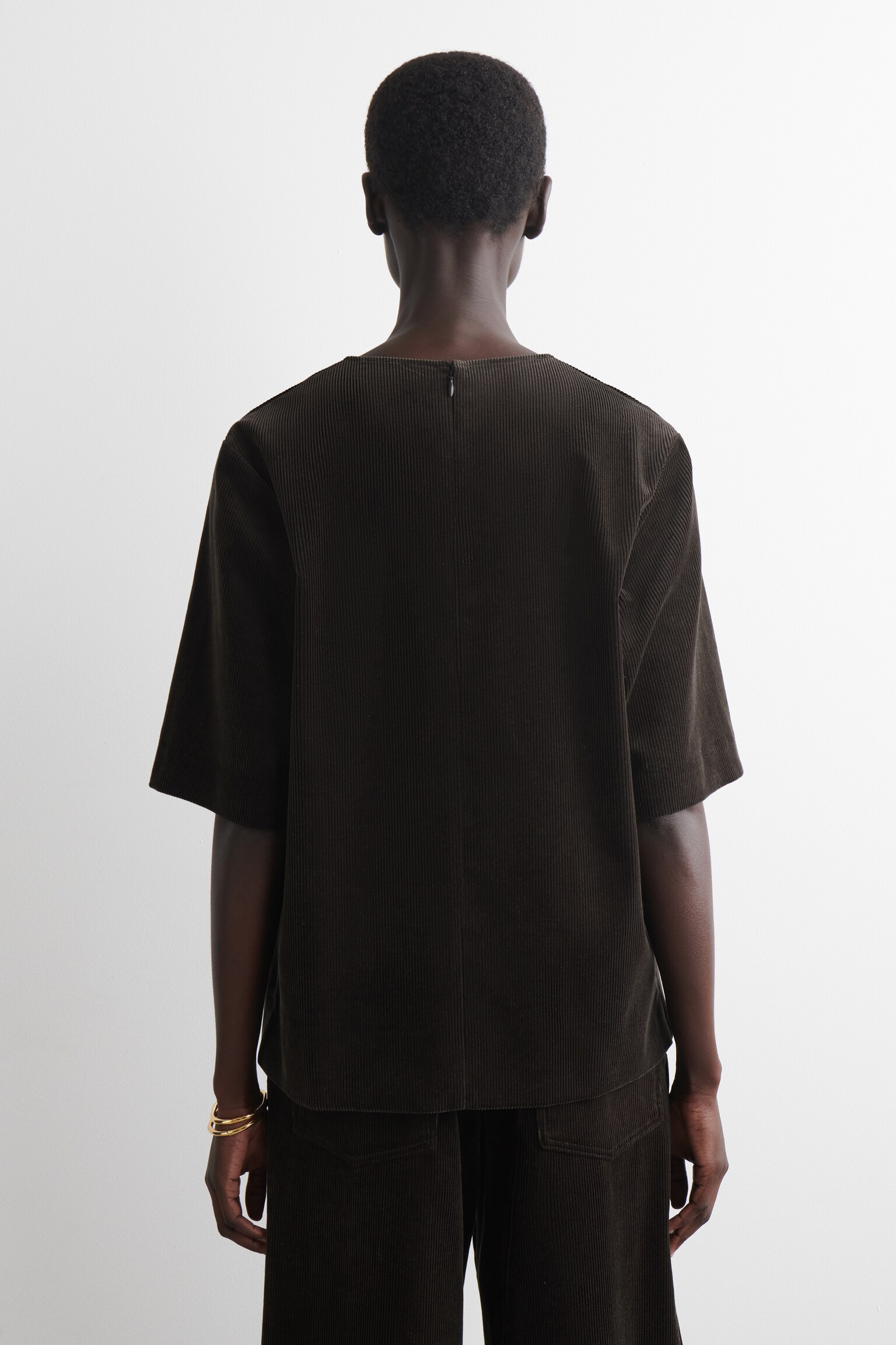 OBERTEIL AUS CORD - DUNKELBRAUN - 3