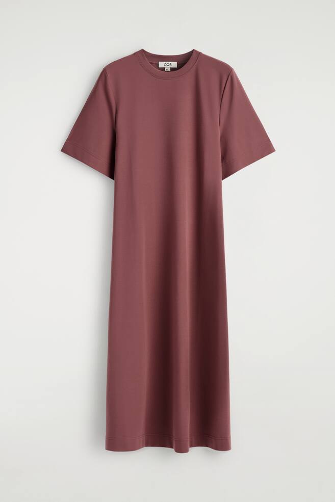 T-SHIRT-KLEID IN MIDILÄNGE MIT GÜRTELDETAIL - BRAUN/SCHWARZ - 1