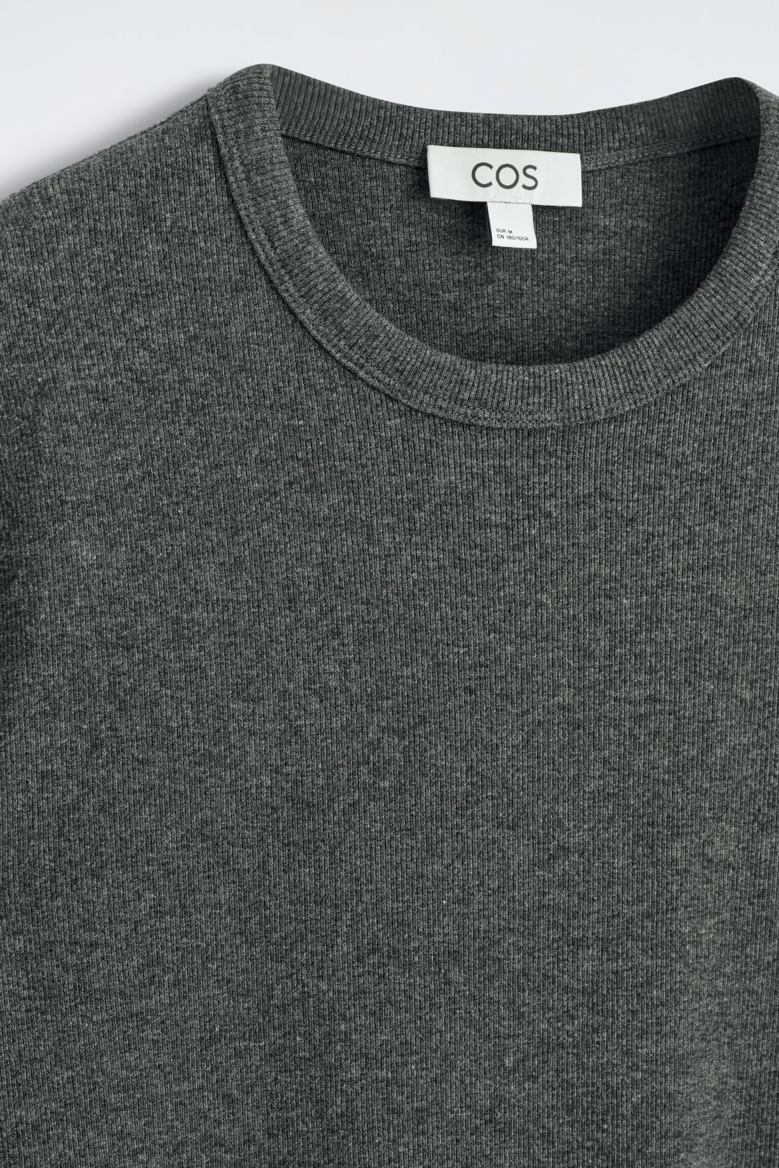 חולצת טי צמודה מריב כותנה - פחם/לבן/חום/כחול כהה/אפור בהיר/שחור - 10