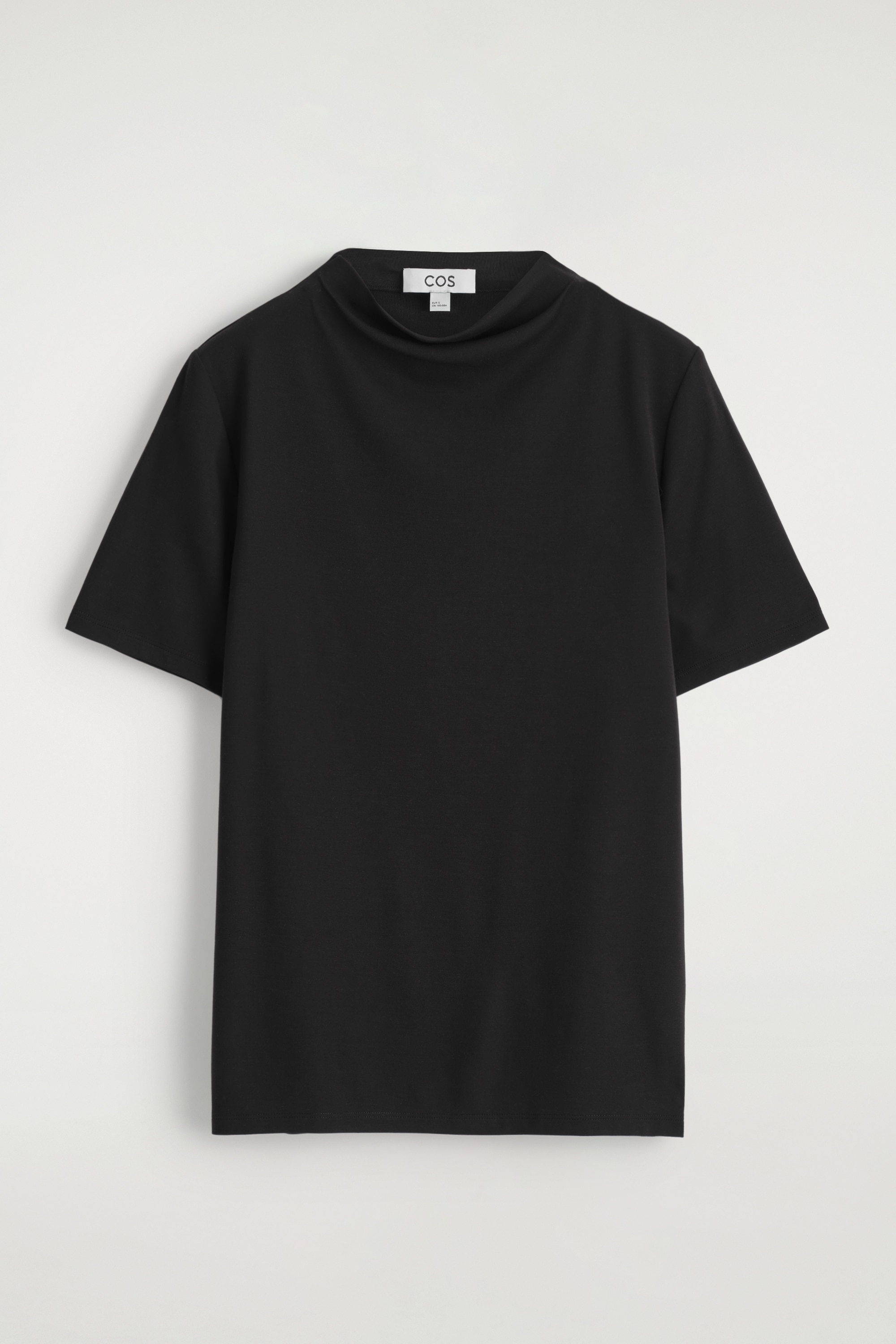 GEDRAPEERD JERSEY T-SHIRT - ZWART