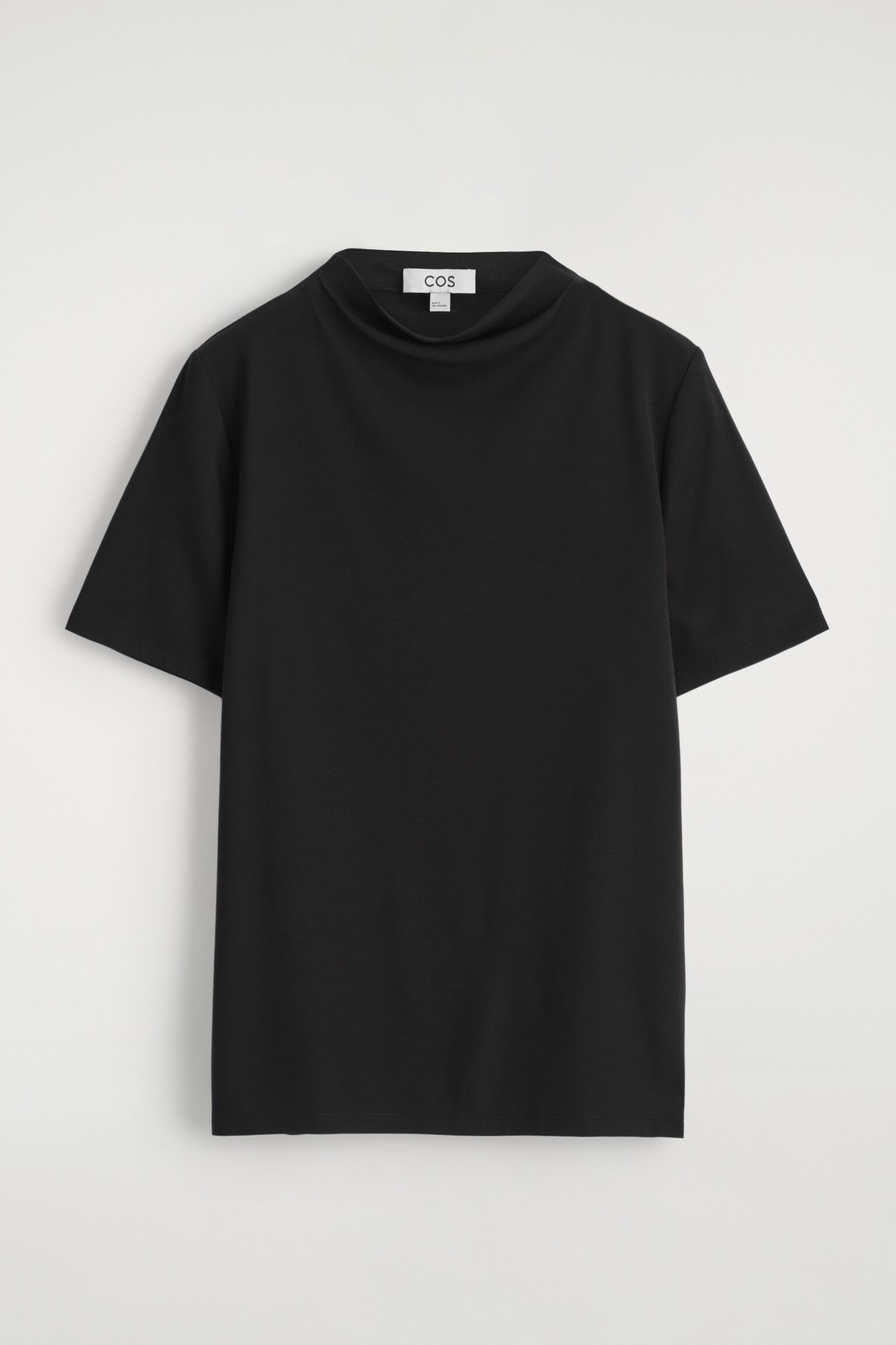 T-SHIRT EN JERSEY DRAPÉ - NOIR/Bleu acier - 2