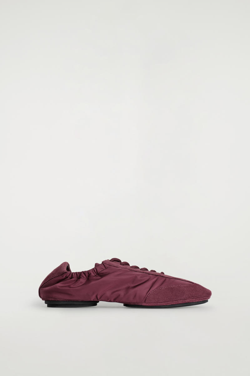 Suede-Nylon Ballet Sneakers