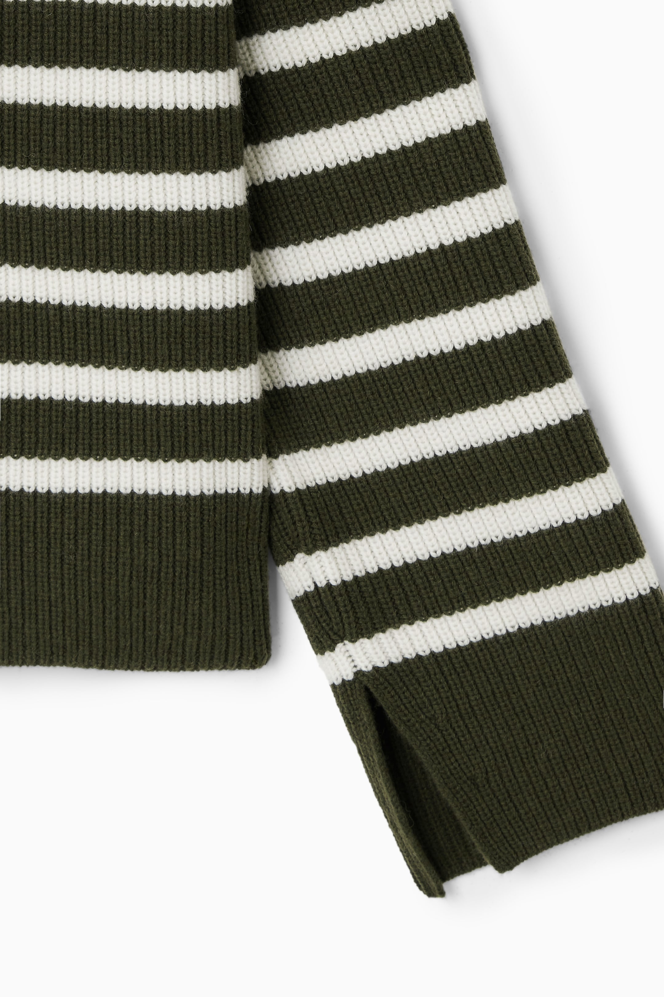 Agrandir l'image: PULL COL ROULÉ RAYÉ LAINE - VERT KAKI / RAYURES - FEMME | H&M CH 3