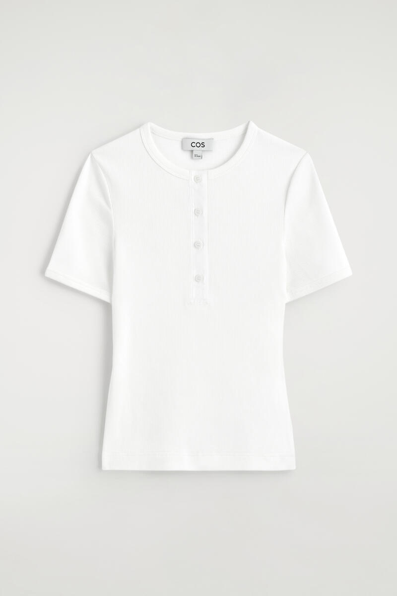 Ribbed Henley T-Shirt