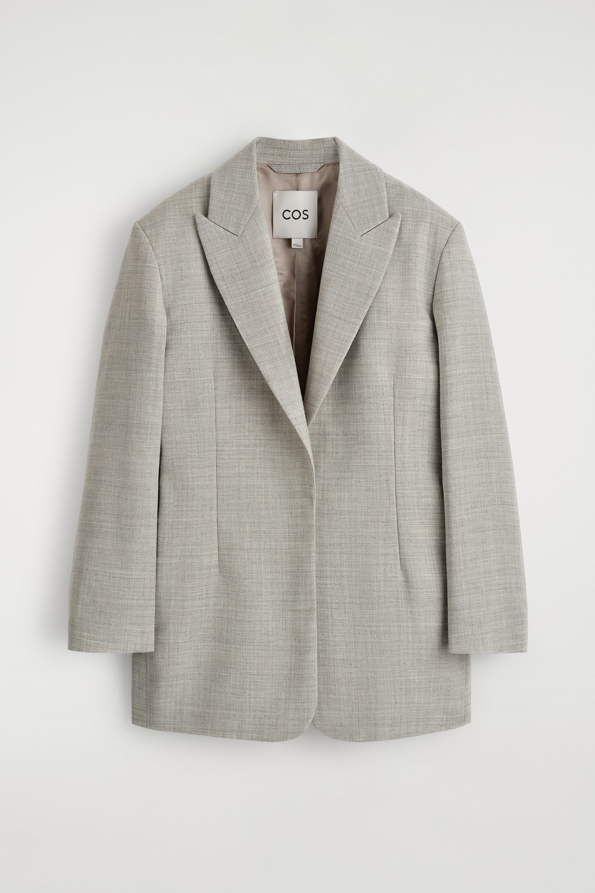 STRUCTURED WOOL-BLEND BLAZER - TAUPE MELANGE | COS US