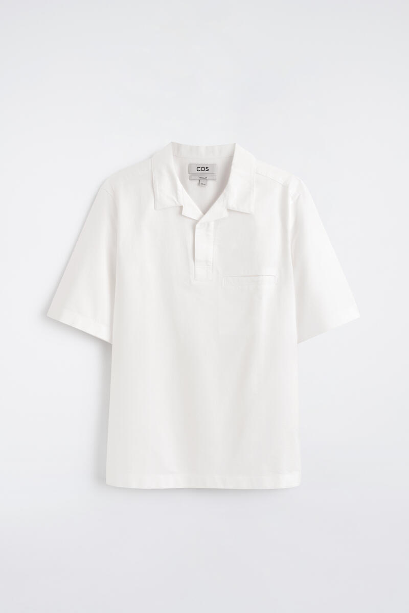 COS Oxford Cotton Popover Shirt White Men's Extra Large