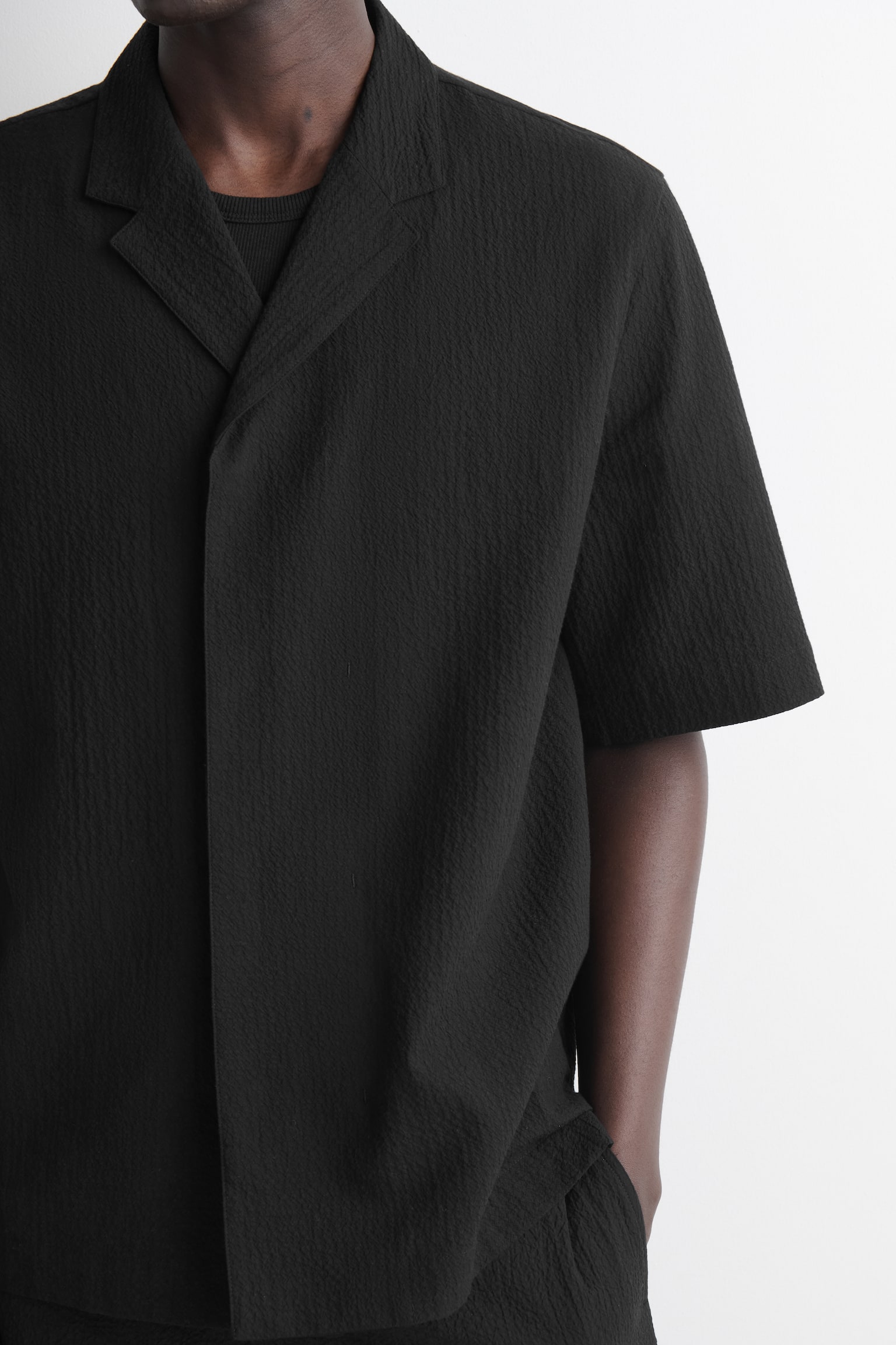 SEERSUCKER RESORT SHIRT - BLACK/DARK BROWN/GREY / CHECKED - 3