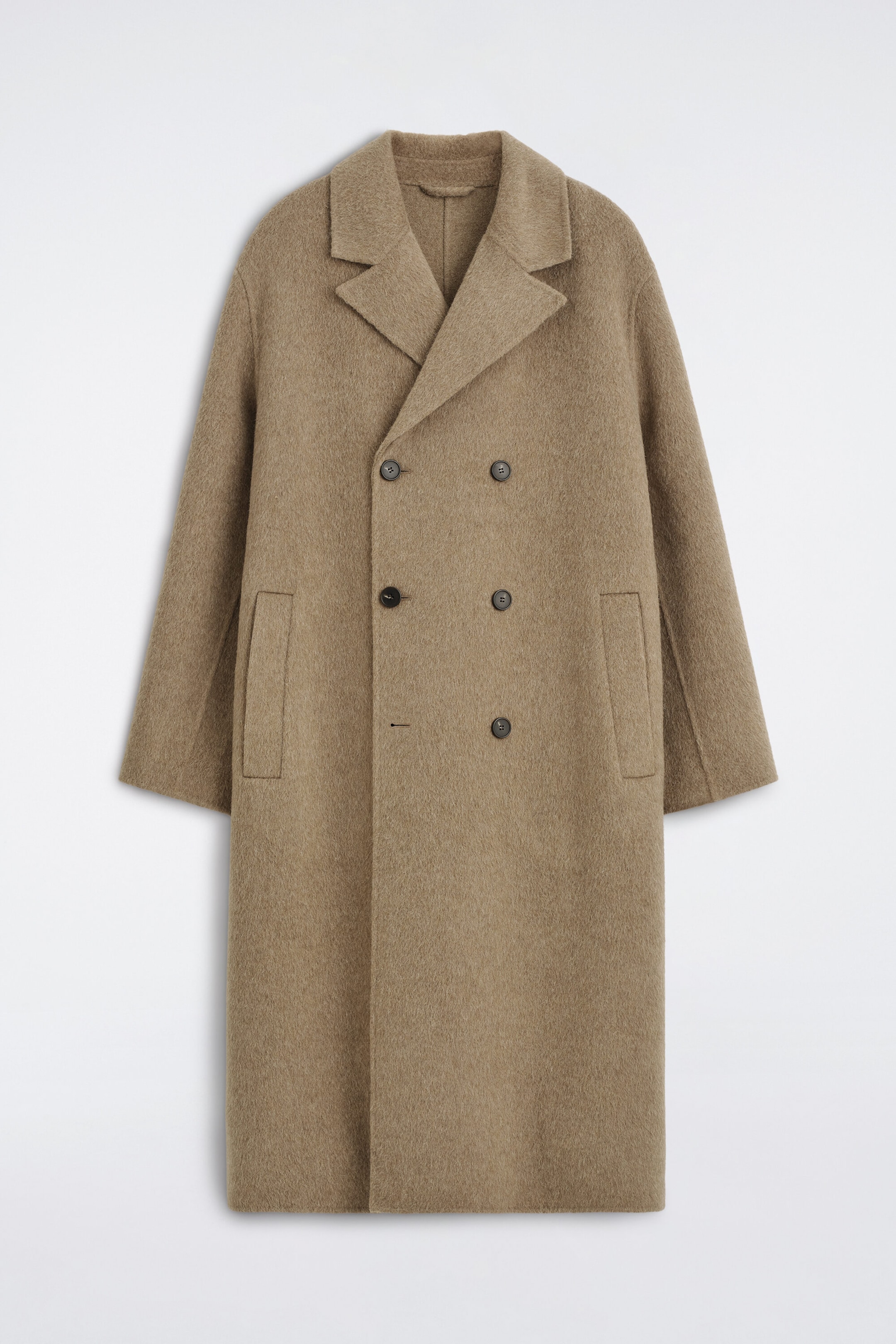 DOUBLE-FACED WOOL-BLEND LONG COAT