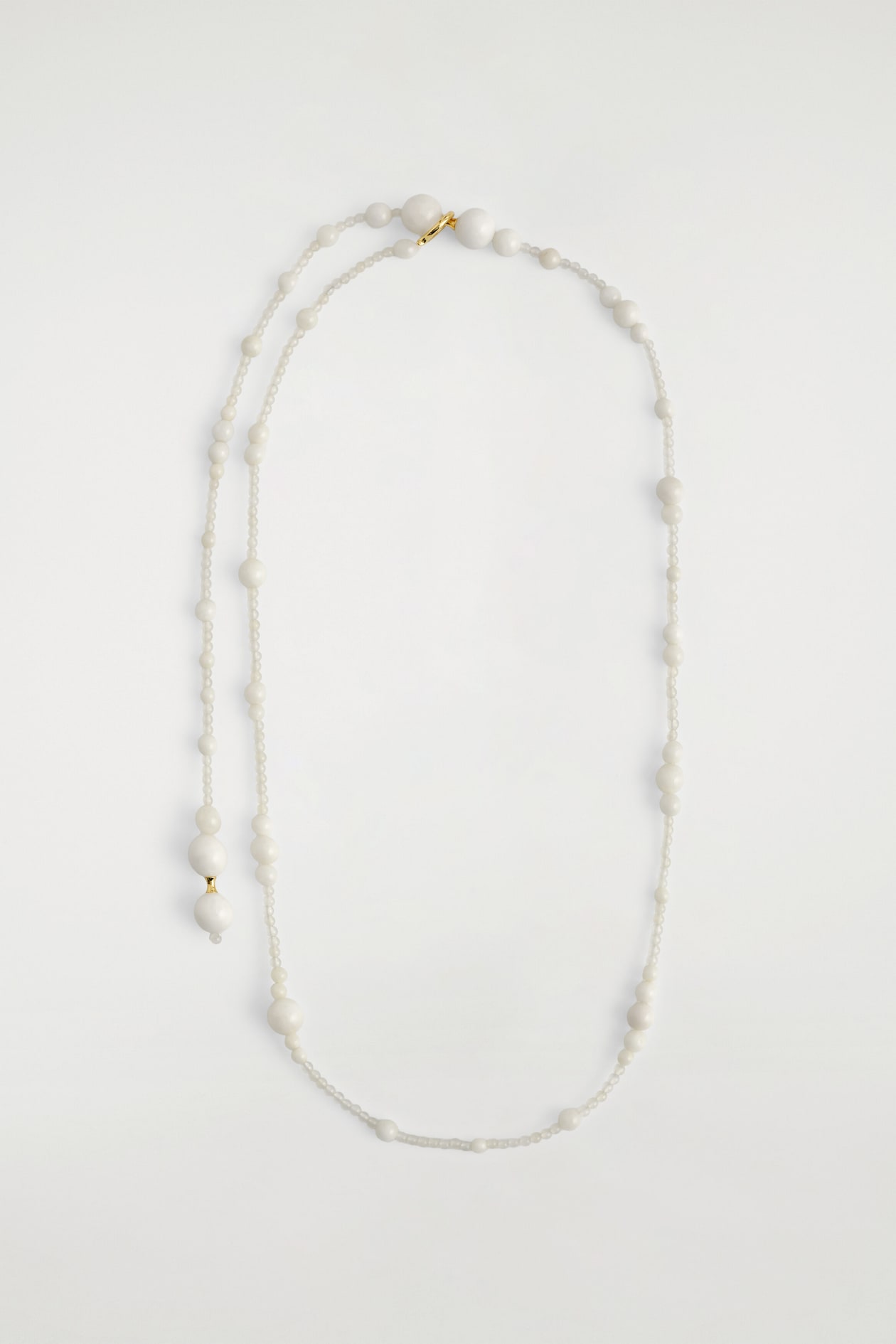 BEADED JADE NECKLACE — OFF-WHITE