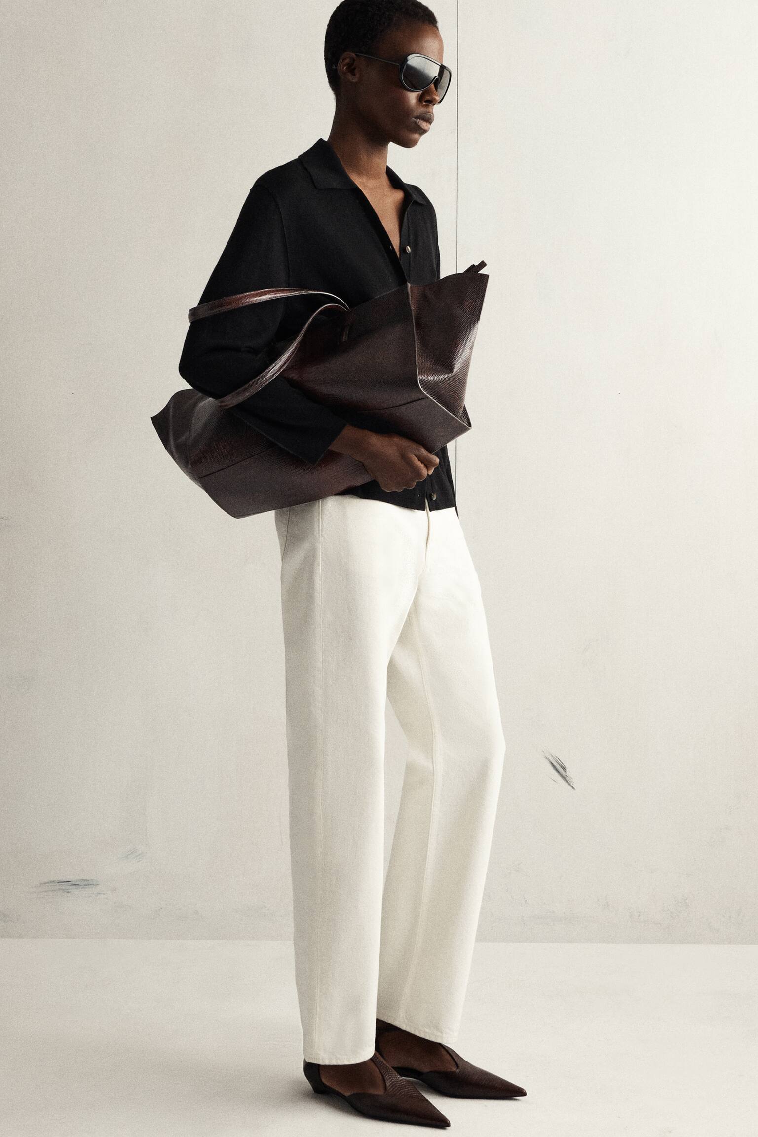 CAMICIA IN MAGLIA DI LINO E LANA MERINO - NERO/PIETRA MÉLANGE - 4