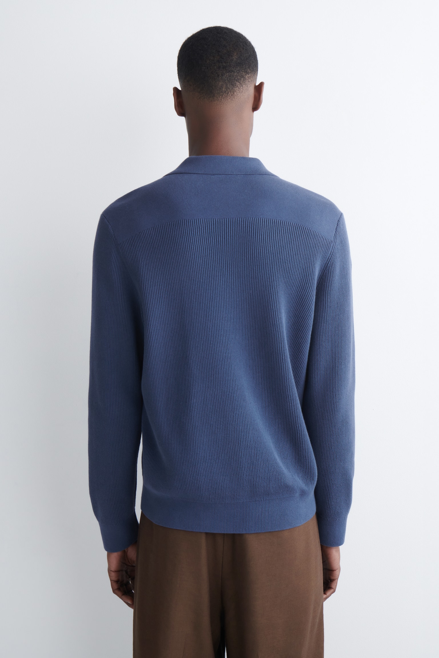 COTTON POLO JUMPER - NAVY/BEIGE - 5