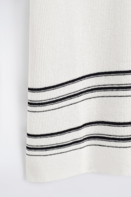 STRIPED KNITTED COTTON-LINEN POLO SHIRT — CREAM / STRIPED 7
