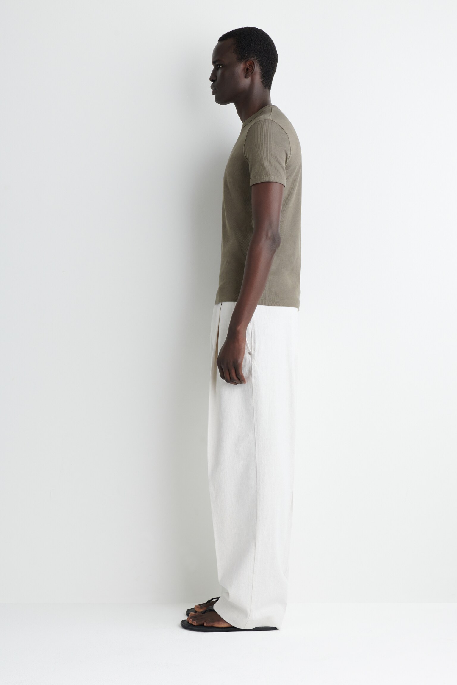 T-SHIRT SLIM EN COTON CÔTELÉ - KAKI/CHARBON/KAKI FONCÉ/BLANC/NOIR/BLEU MARINE/GRIS CLAIR - 4