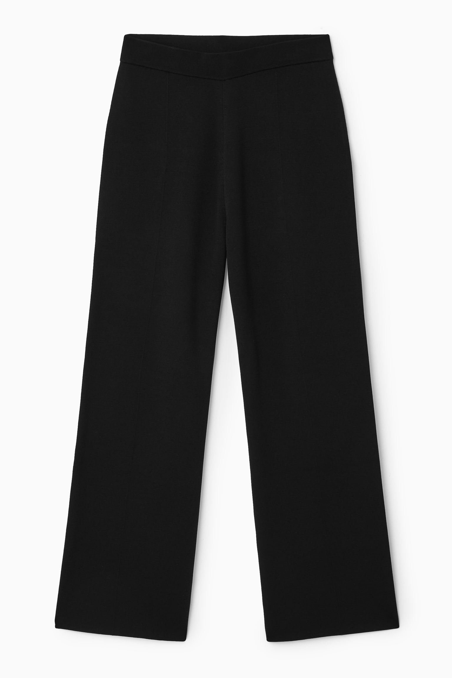 DOUBLE-FACED KNITTED TROUSERS - BLACK