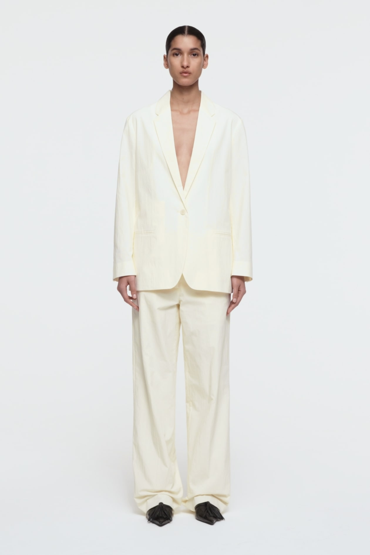TIE-WAIST COTTON BLAZER